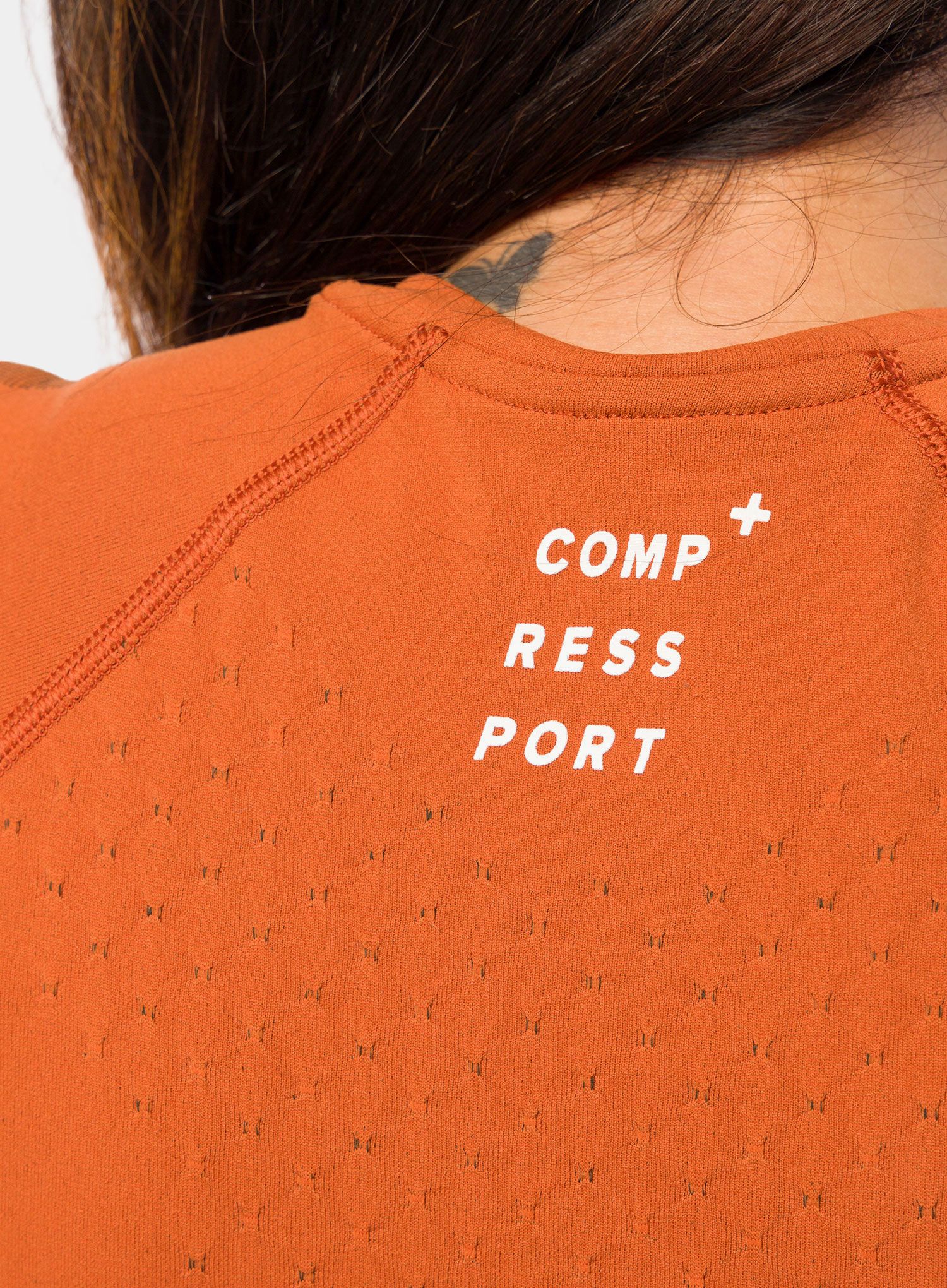 Ženska majica Compressport Training SS Tshirt W - Trail Capsule 2023 - black/rust