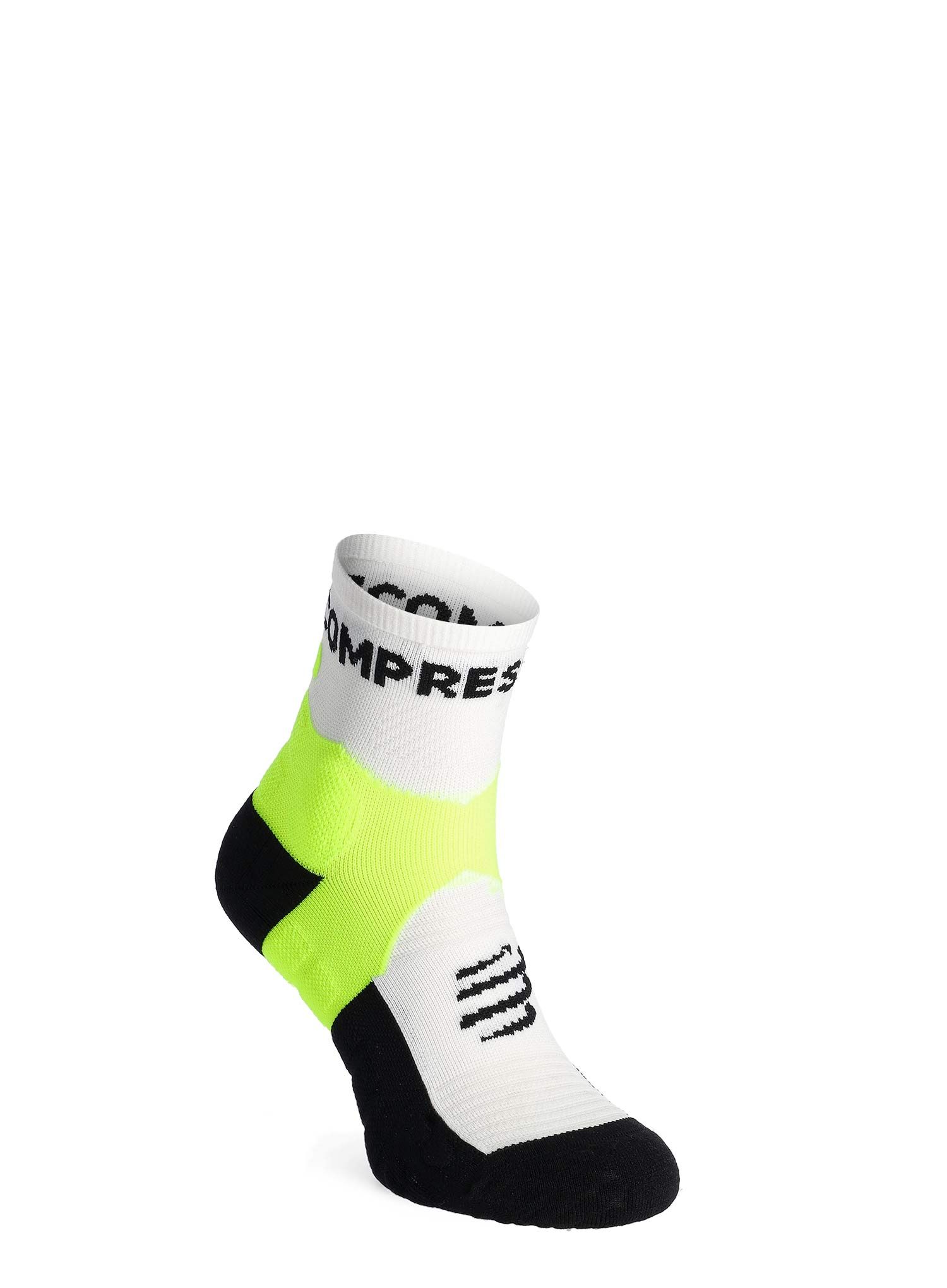 Tekaške nogavice Compressport Ultra Trail Socks v2.0 Low - white/safe yellow