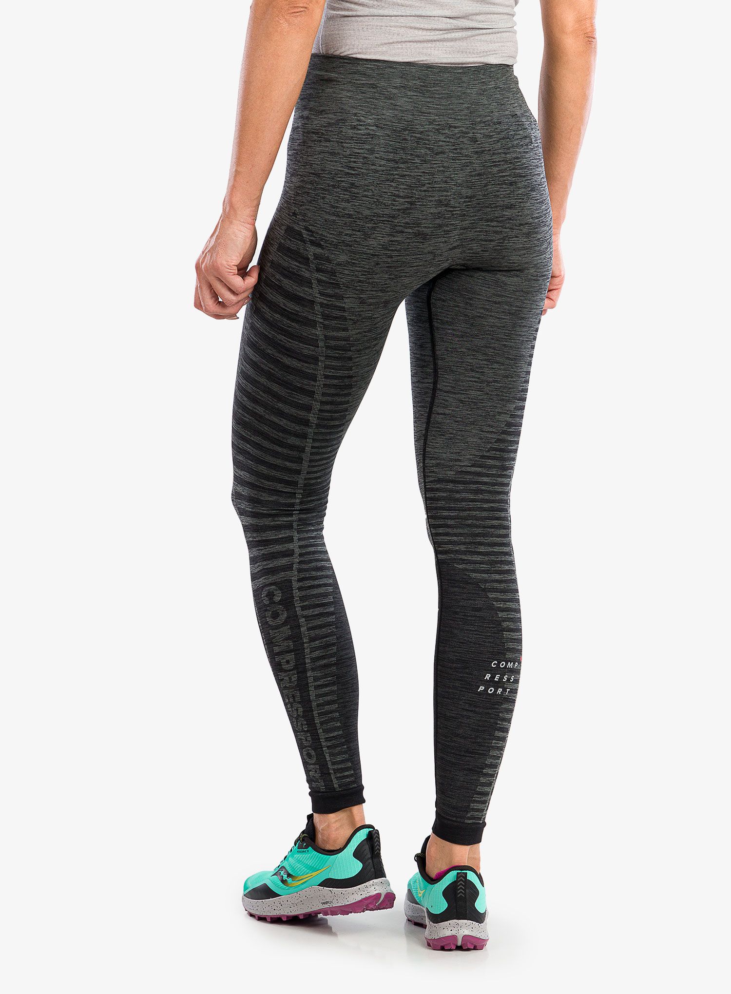 Ženske tekaške pajkice Compressport Winter Run Legging - black