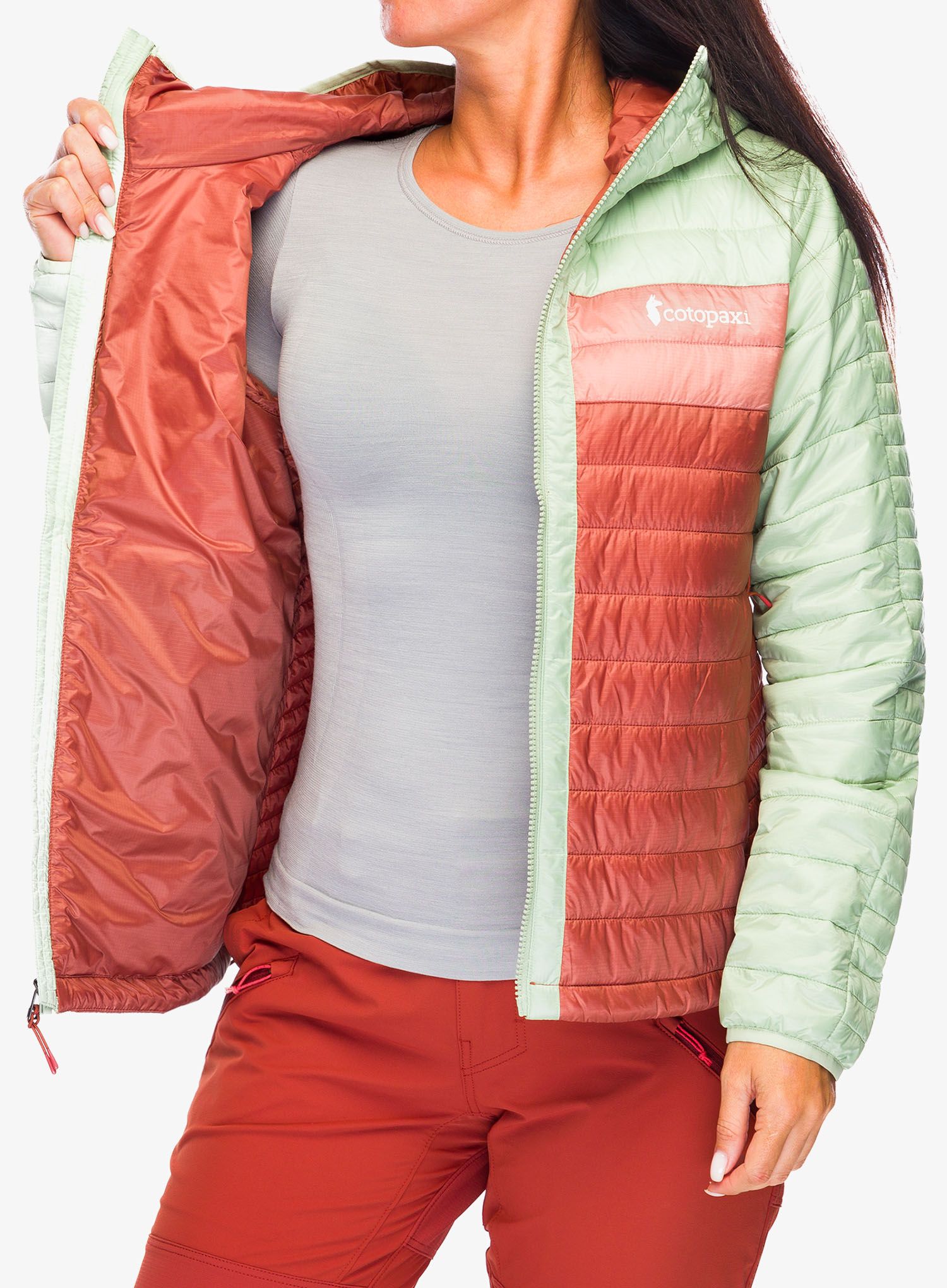 Ženska sintetična jakna Cotopaxi Capa Insulated Hooded Jacket - green tea/faded brick