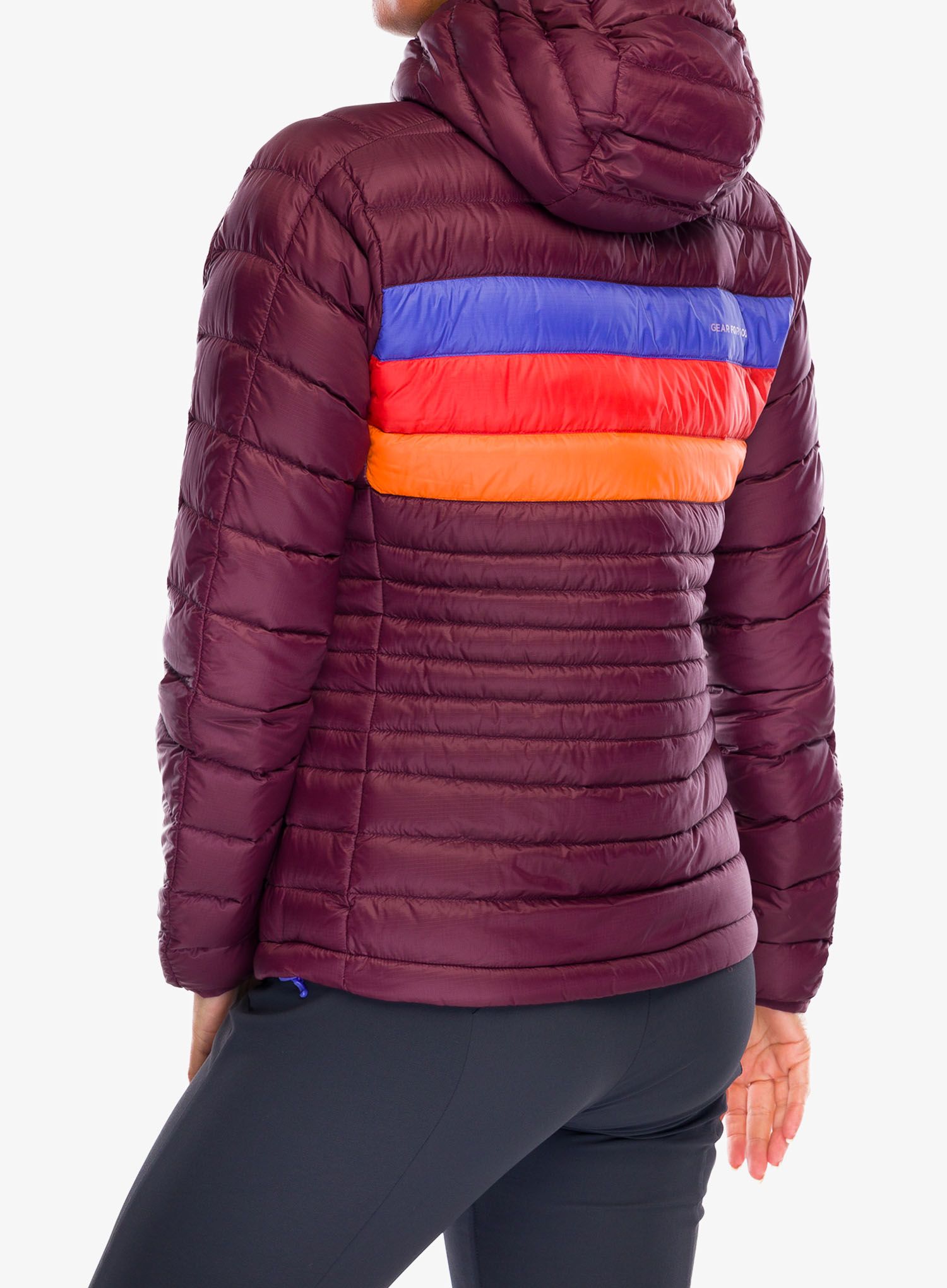 Ženska puhovka Cotopaxi Fuego Down Hooded Jacket - wine stripes