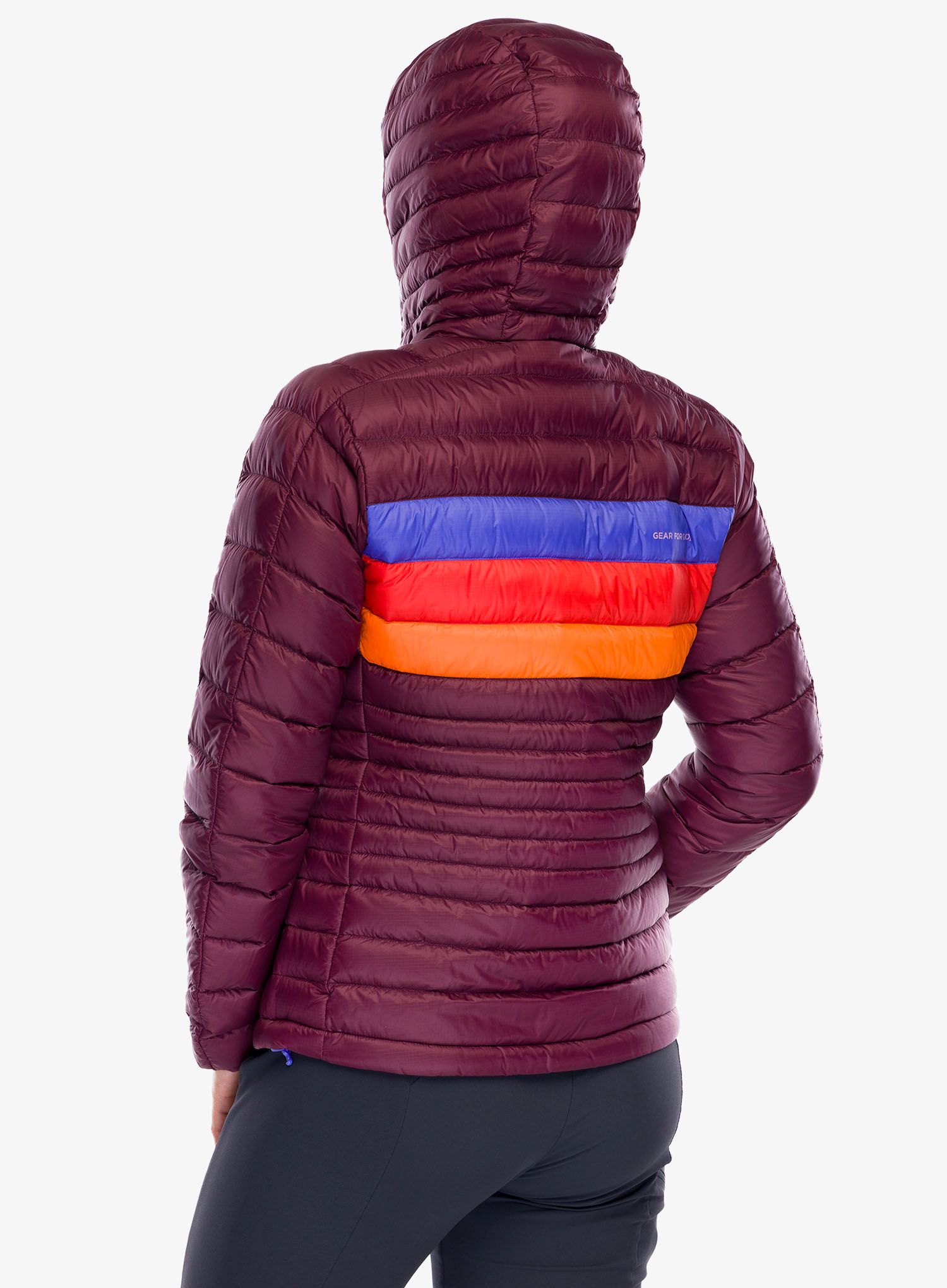 Ženska puhovka Cotopaxi Fuego Down Hooded Jacket - wine stripes