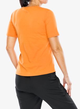 Ženska majica Craghoppers Ally S/S T-Shirt - nectar orange palm tree