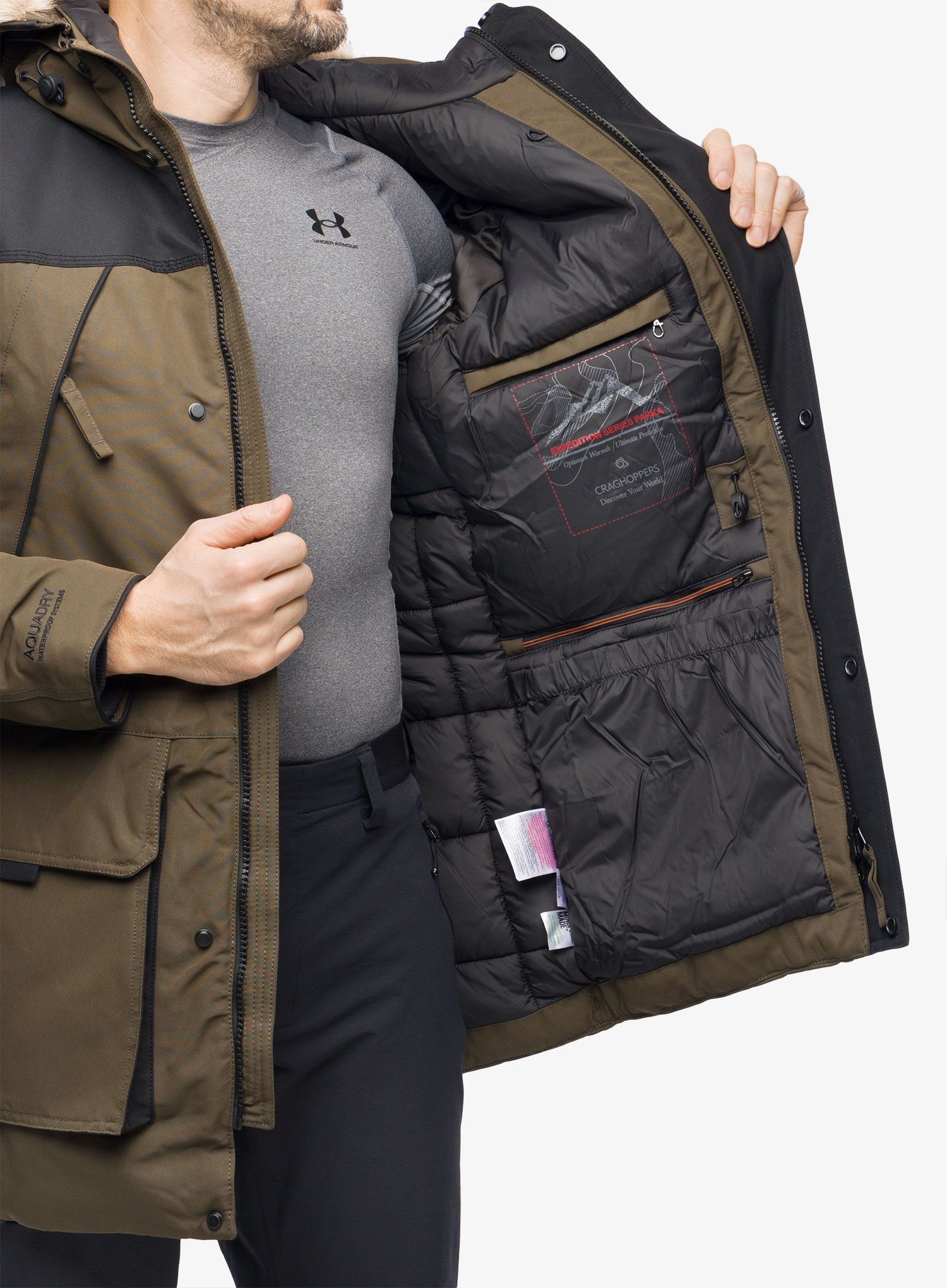 Moška zimska jakna Craghoppers Bishorn II Jacket - woodland green/black