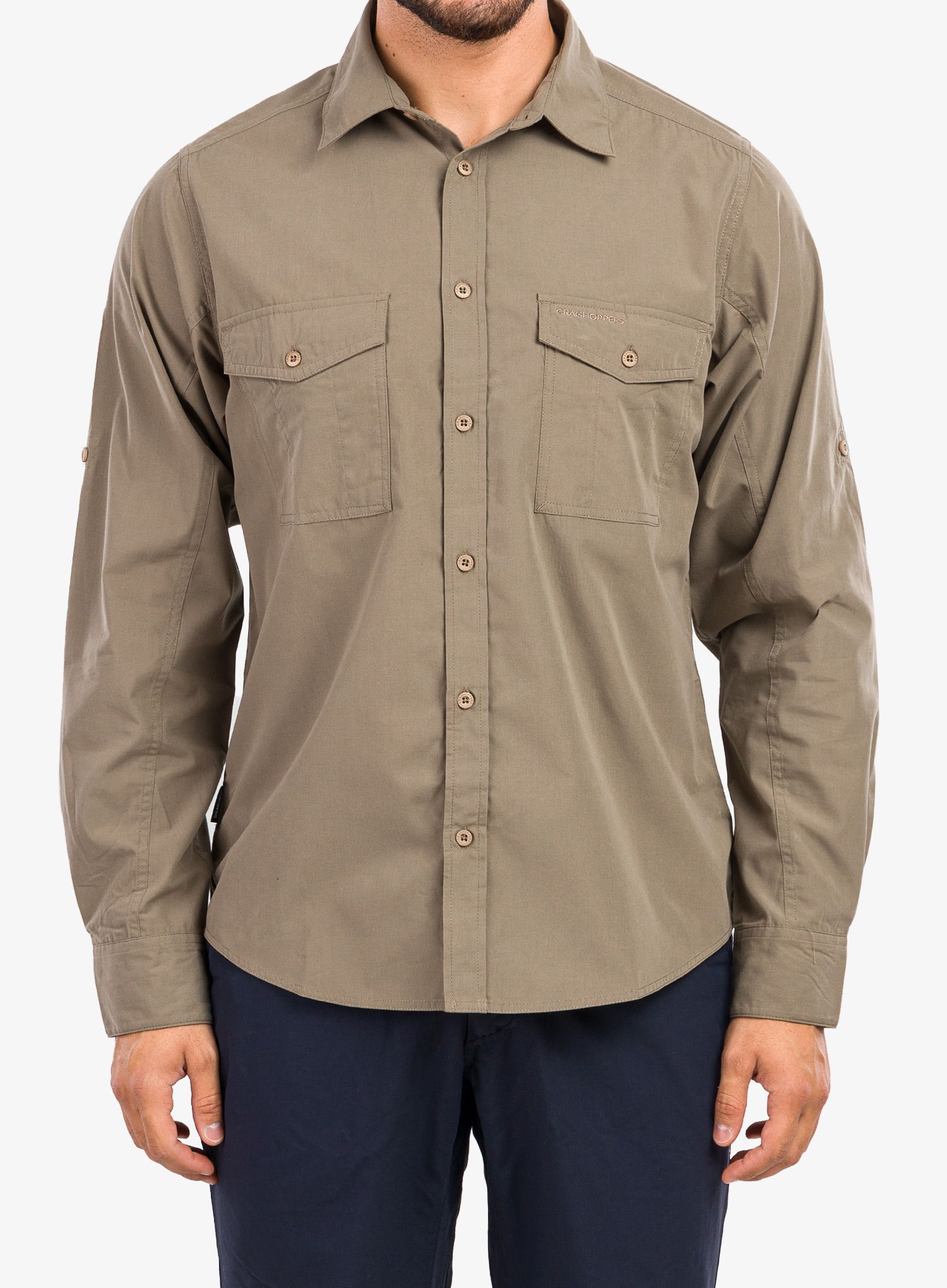 Moška srajca Craghoppers Kiwi LS Shirt - pebble