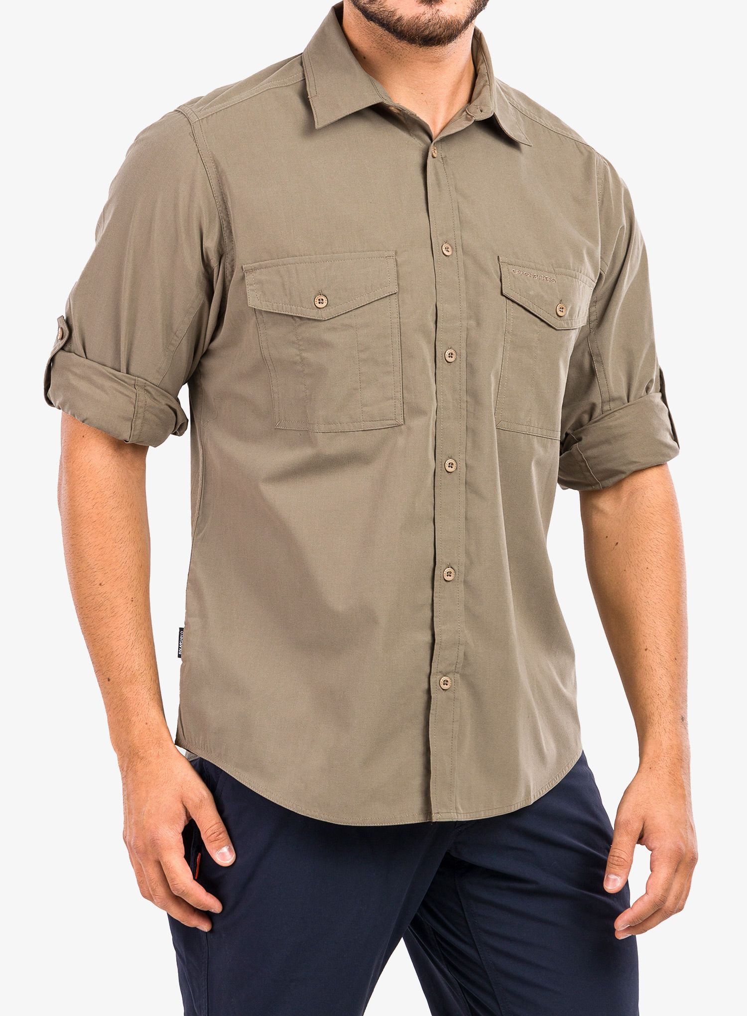 Moška srajca Craghoppers Kiwi LS Shirt - pebble
