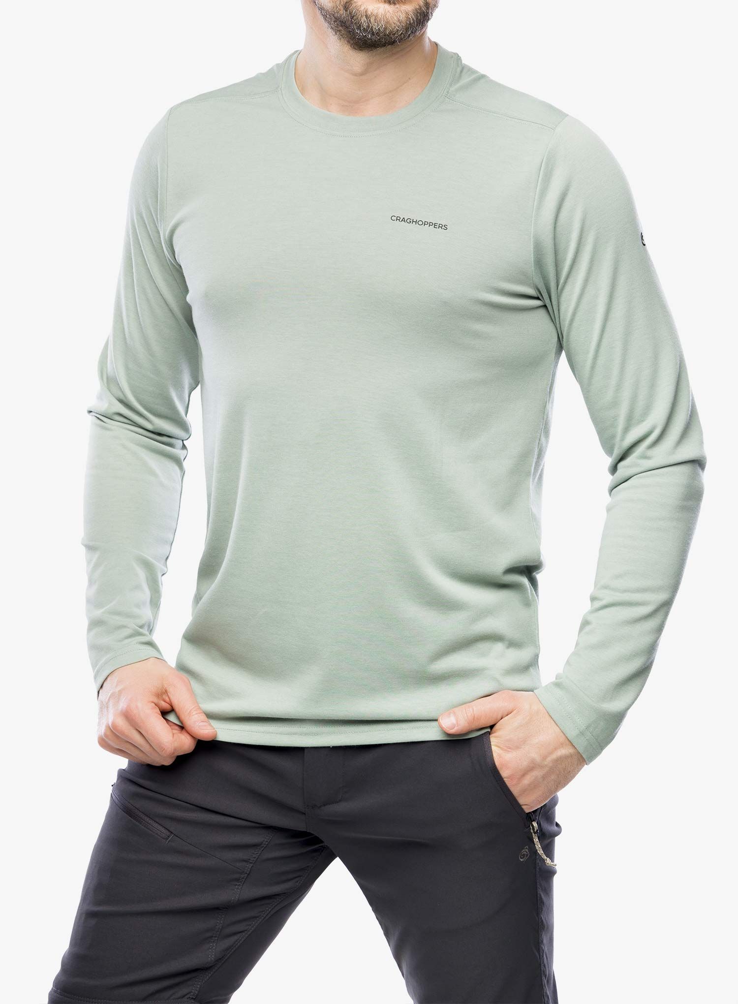 Majica z dolgimi rokavi Craghoppers NosiLife Abel LS T-Shirt - lichen green