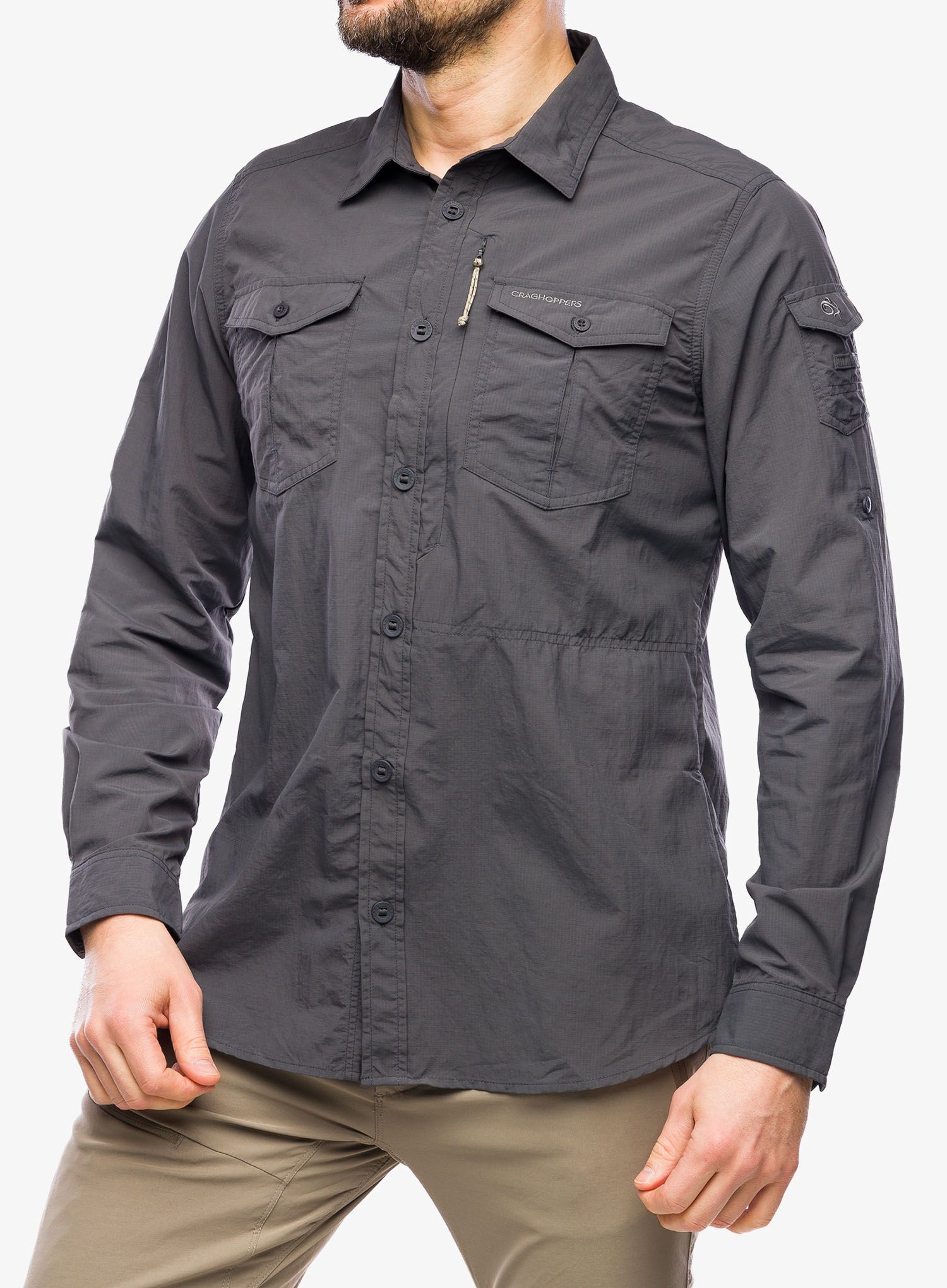 Srajca proti komarjem Craghoppers NosiLife Adventure LS Shirt III - black pepper