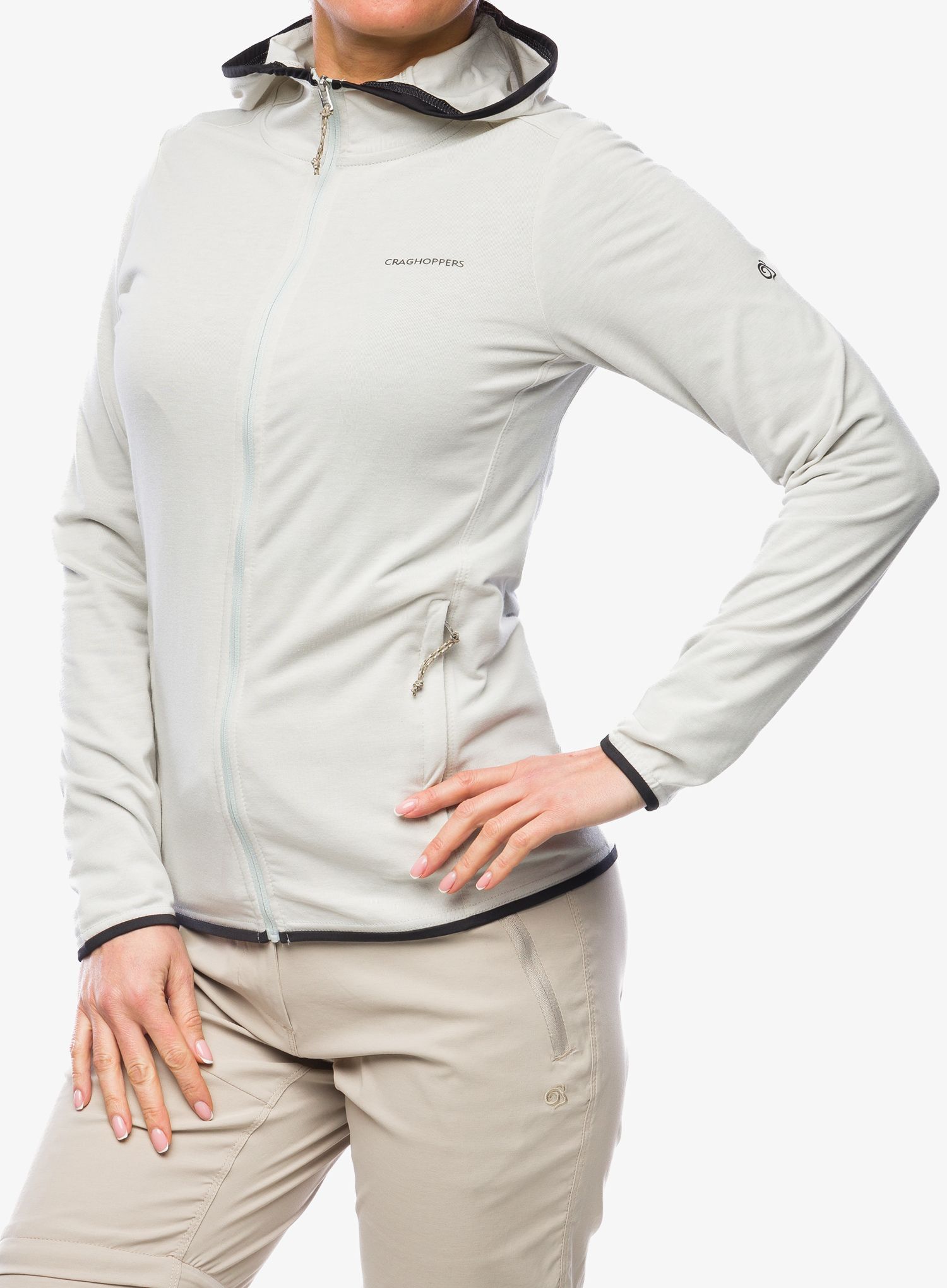 Ženska jopica s kapuco Craghoppers NosiLife Afia Hooded Jacket - light grey marl