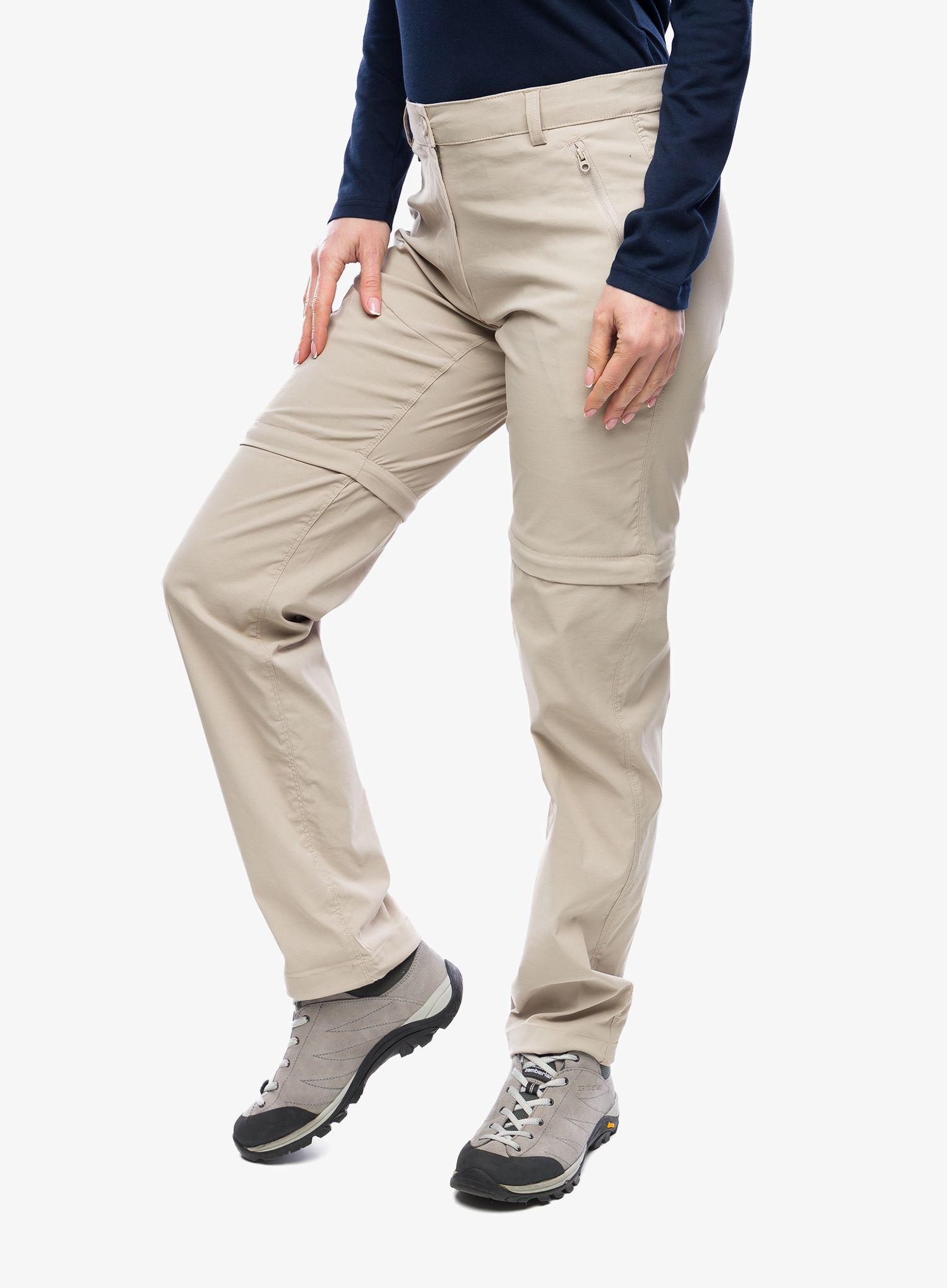 Ženske pohodniške hlače Craghoppers NosiLife Pro Convertible Trouser III - soft mushroom
