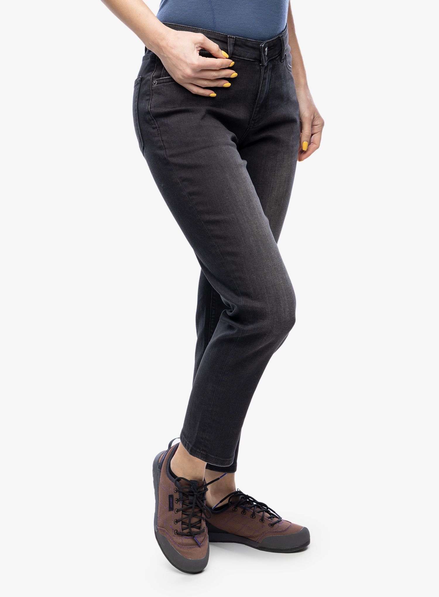 Ženske hlače DUER Performance Denim Girlfriend - vintage black