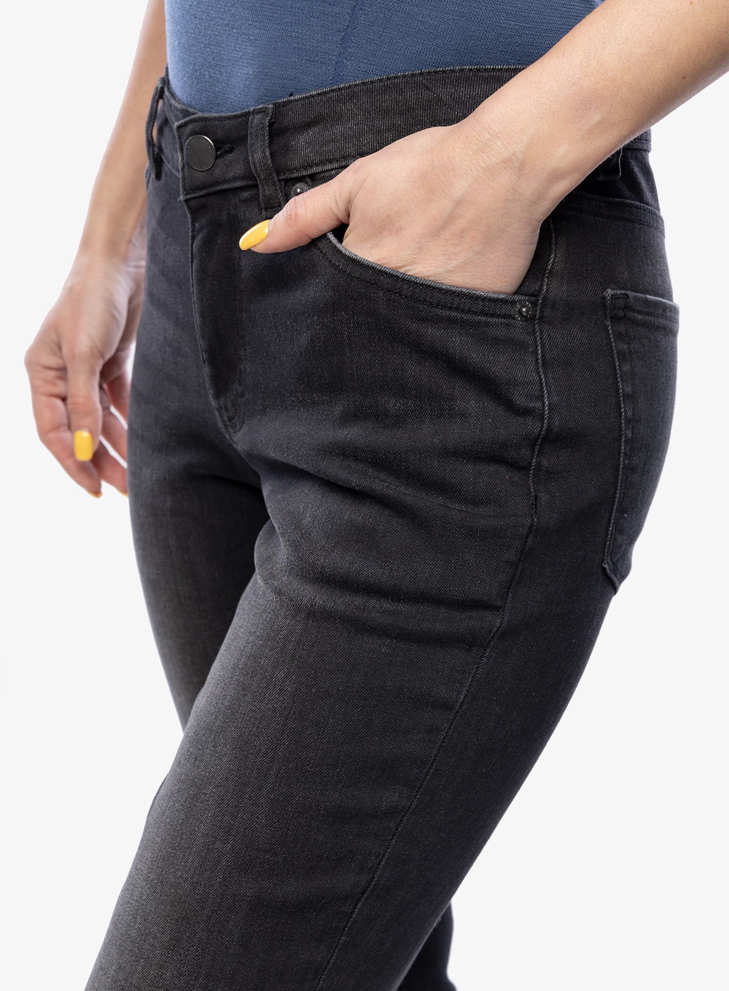 Ženske hlače DUER Performance Denim Girlfriend - vintage black