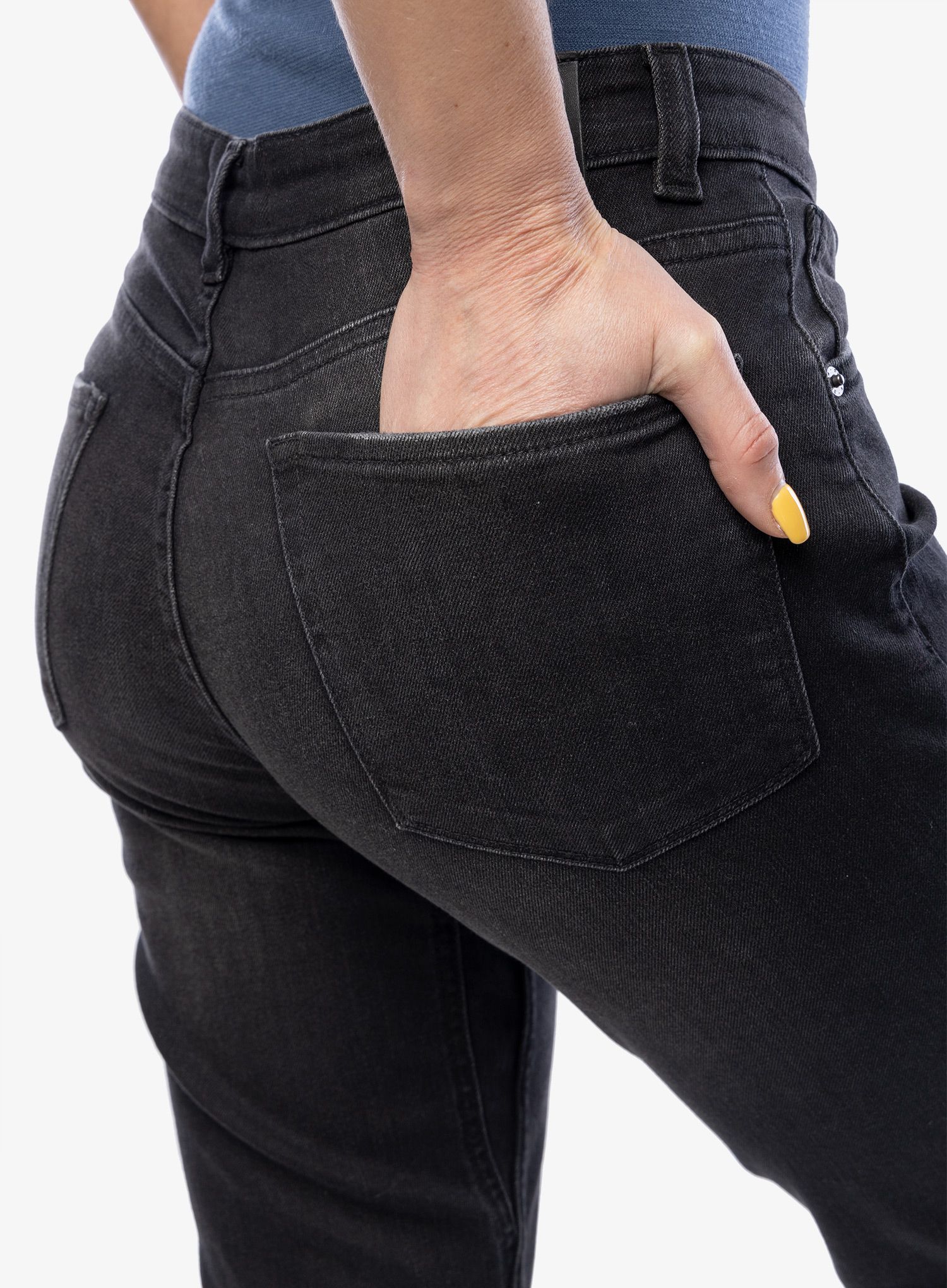 Ženske hlače DUER Performance Denim Girlfriend - vintage black