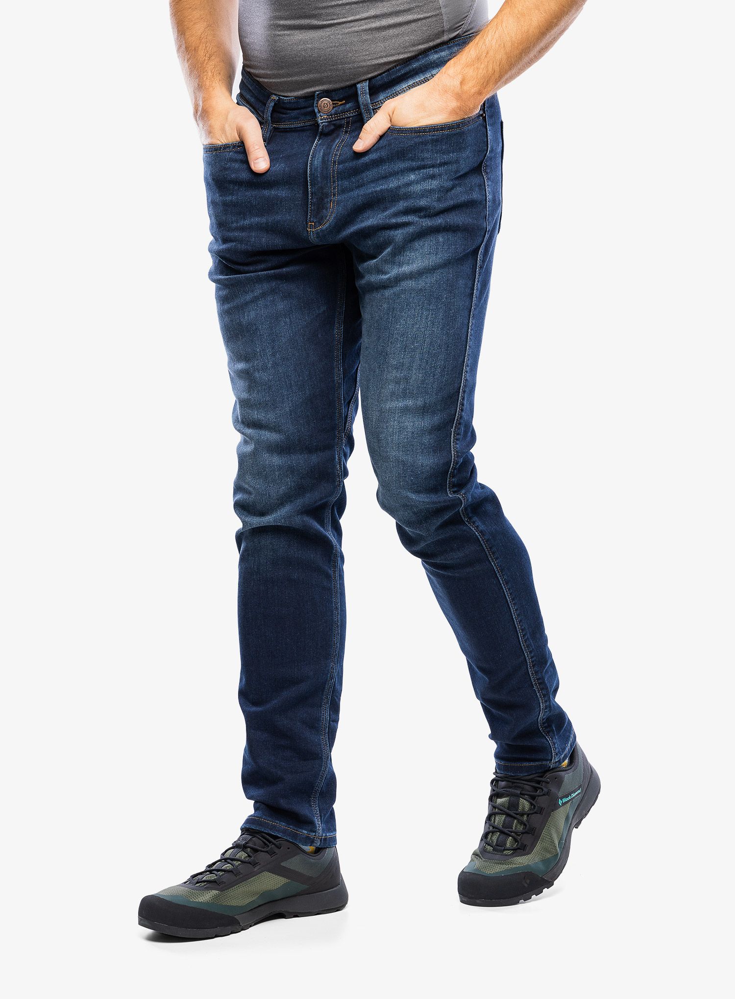 Hlače DUER Performance Denim Slim - dark stone