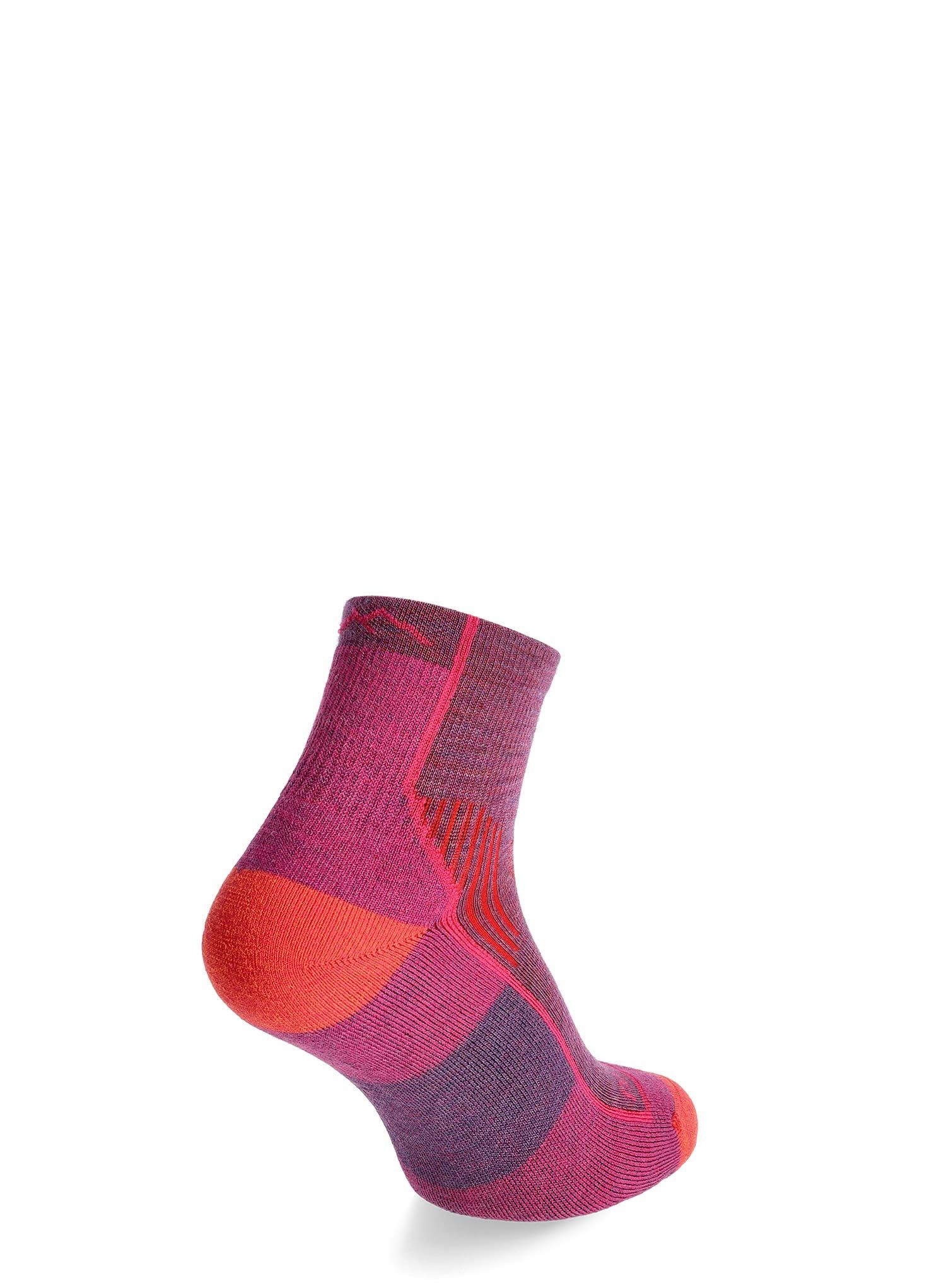 Ženske merino nogavice Darn Tough Hiker 1/4 Midweight with Cushion - berry