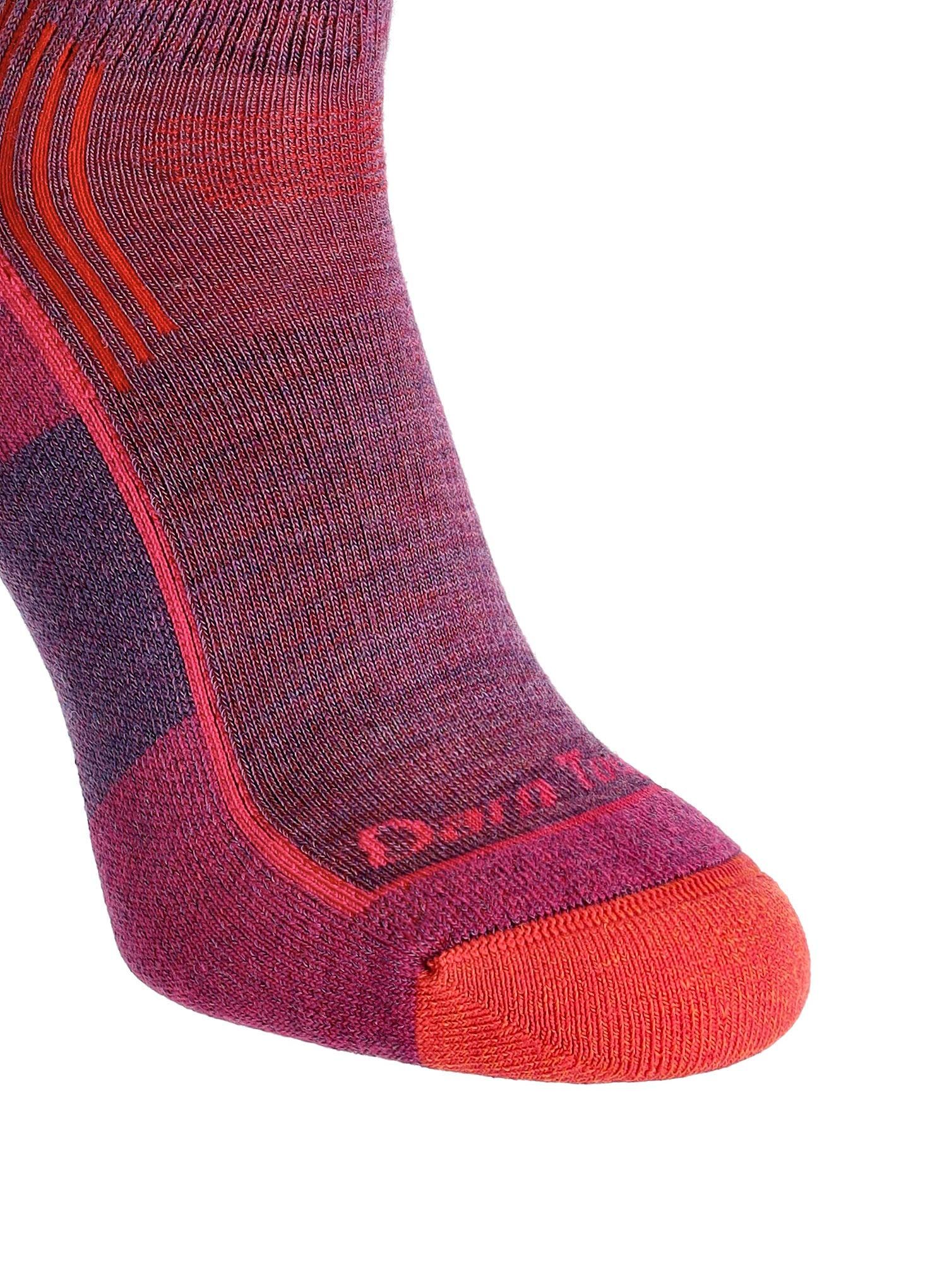 Ženske merino nogavice Darn Tough Hiker 1/4 Midweight with Cushion - berry