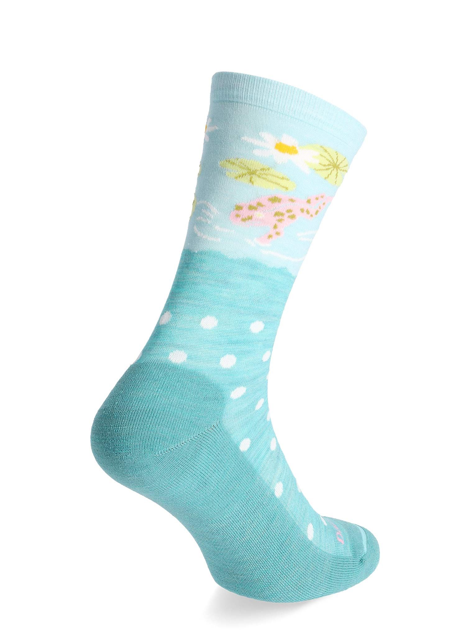 Ženske merino nogavice Darn Tough Wild Life Crew Lightweight with Cushion - aqua