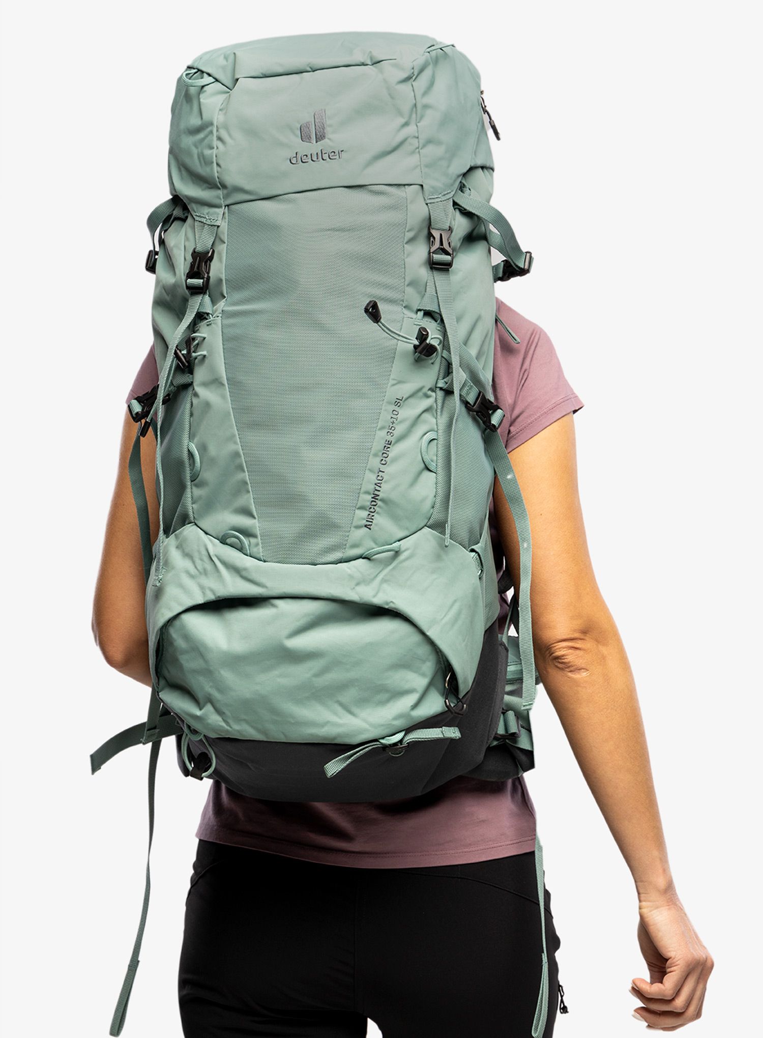 Ženski pohodniški nahrbtnik Deuter Aircontact Core 35+10 SL - jade/graphite