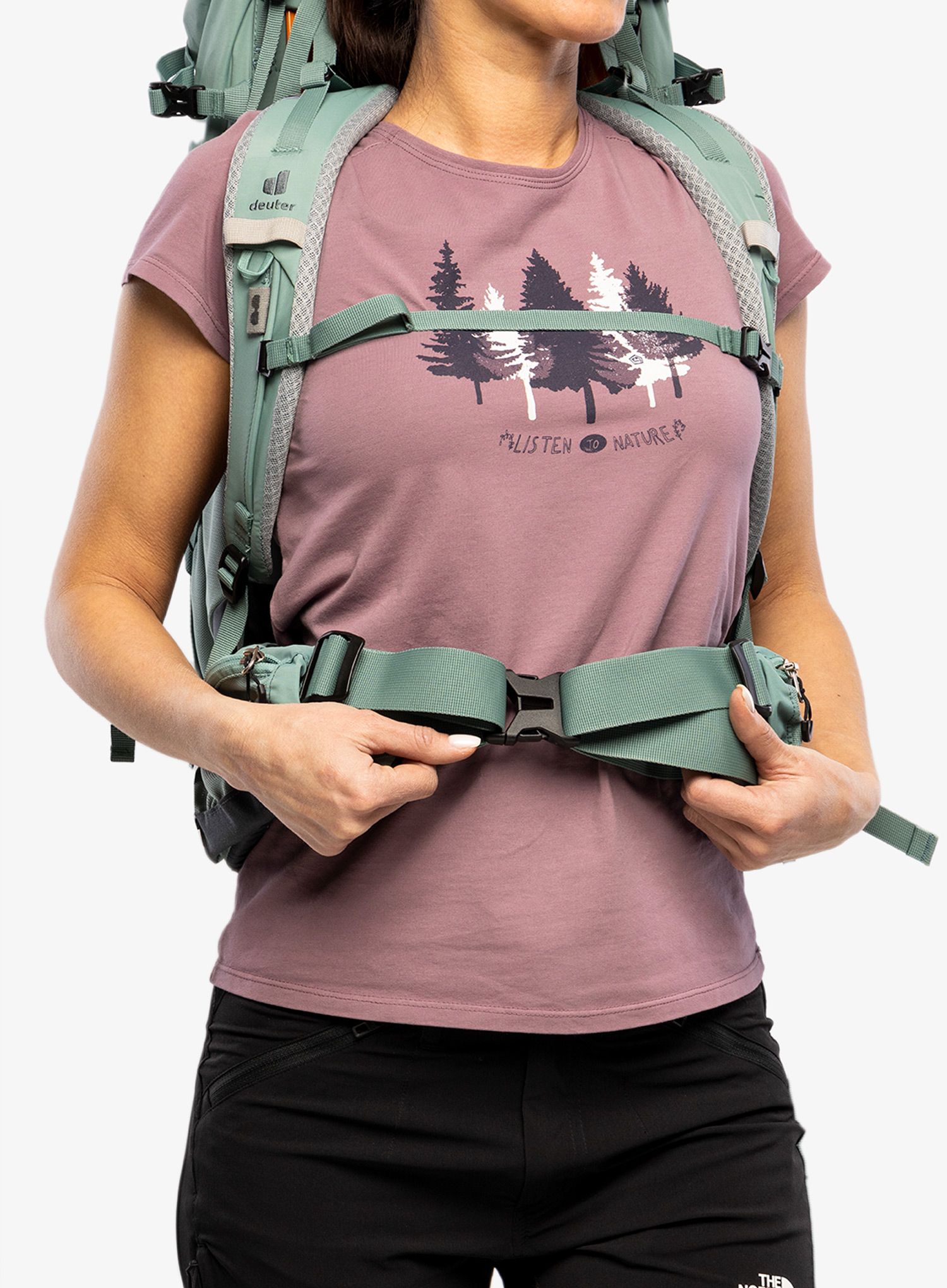 Ženski pohodniški nahrbtnik Deuter Aircontact Core 35+10 SL - jade/graphite