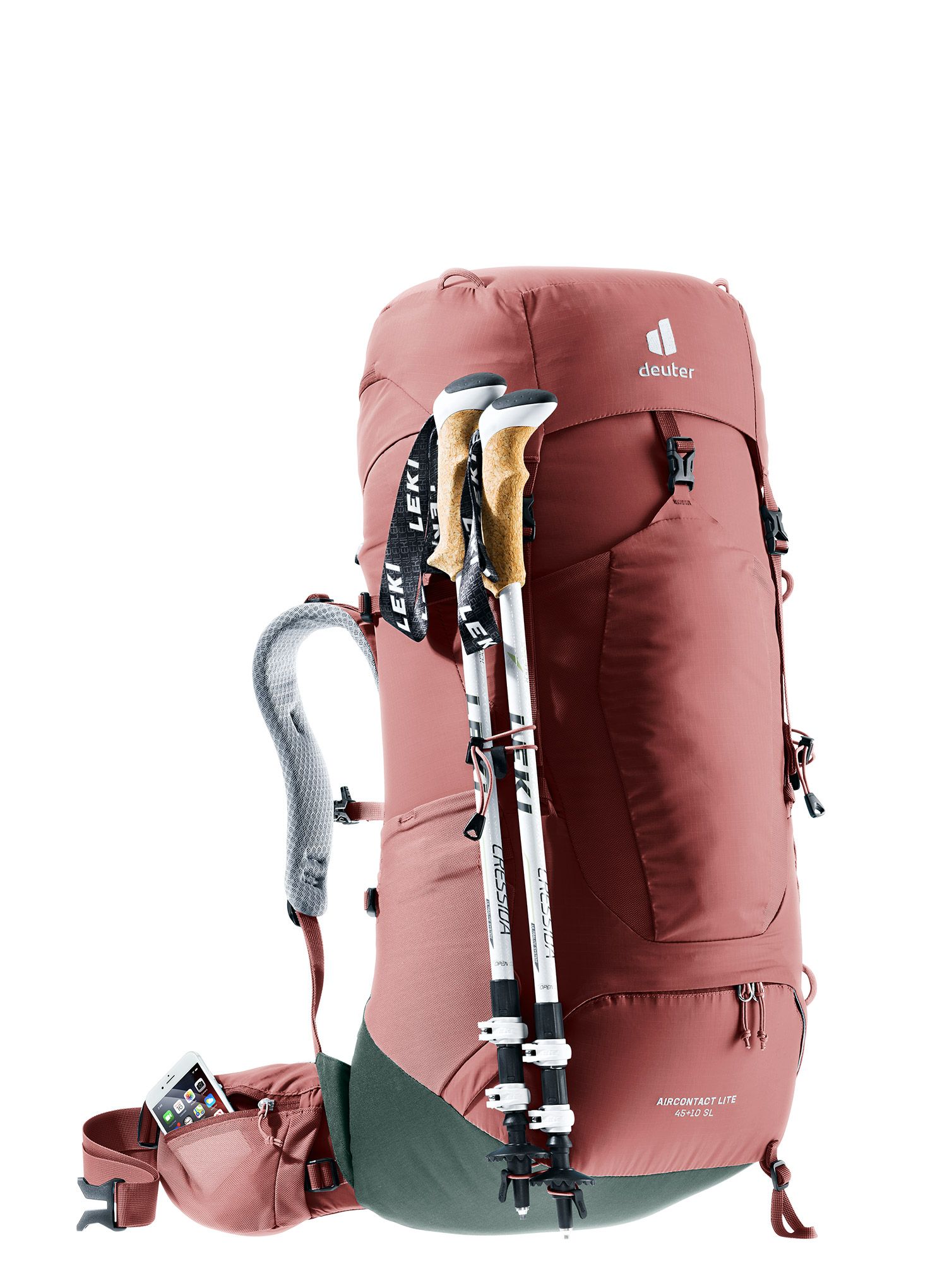 Ženski pohodniški nahrbtnik Deuter Aircontact Lite 45 + 10 SL - caspia/ivy