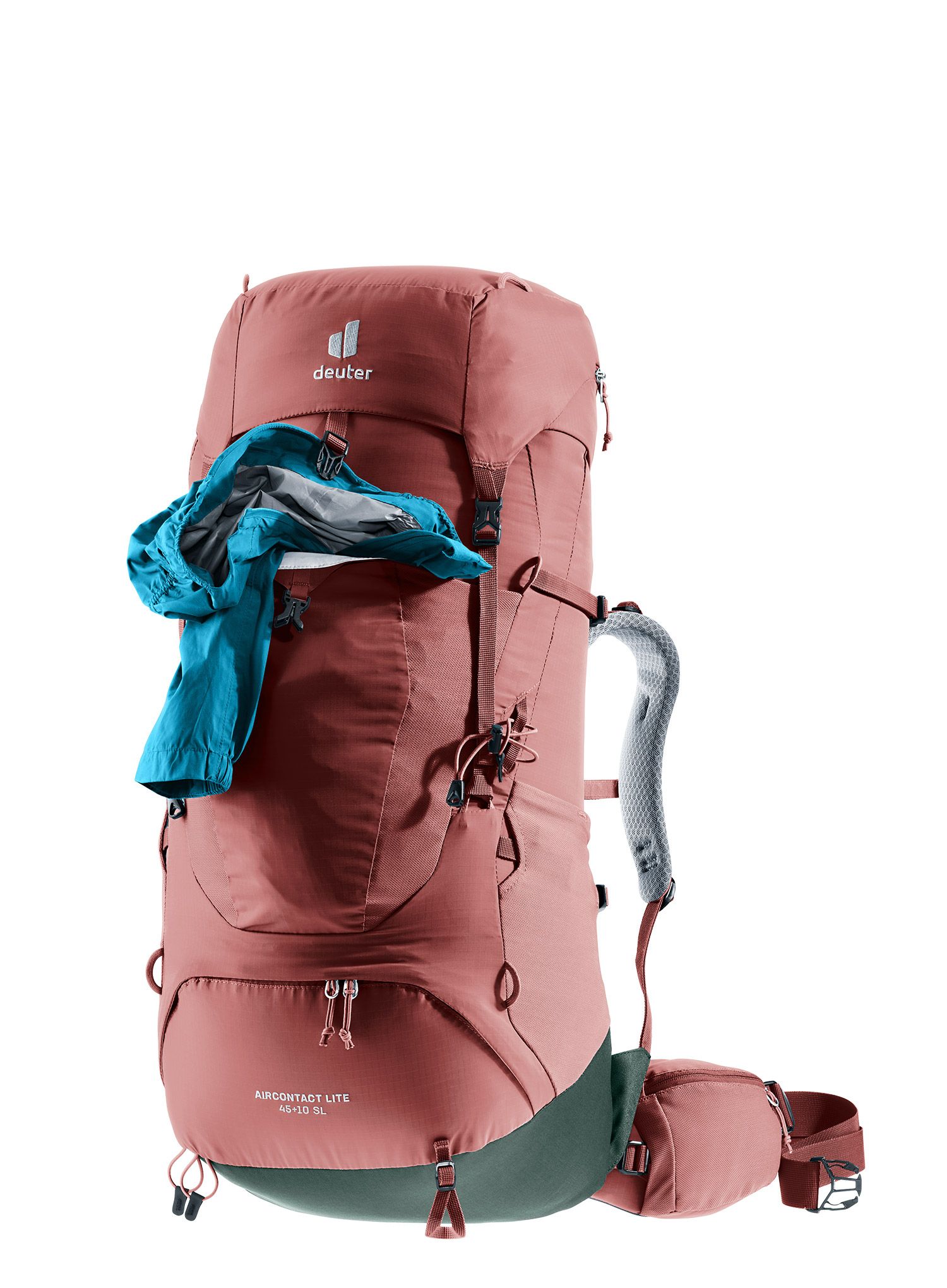 Ženski pohodniški nahrbtnik Deuter Aircontact Lite 45 + 10 SL - caspia/ivy