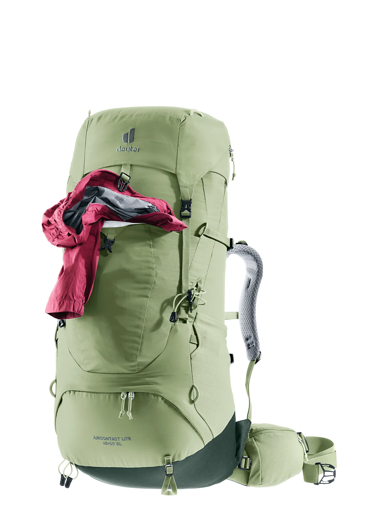 Ženski pohodniški nahrbtnik Deuter Aircontact Lite 45 + 10 SL - grove/ivy