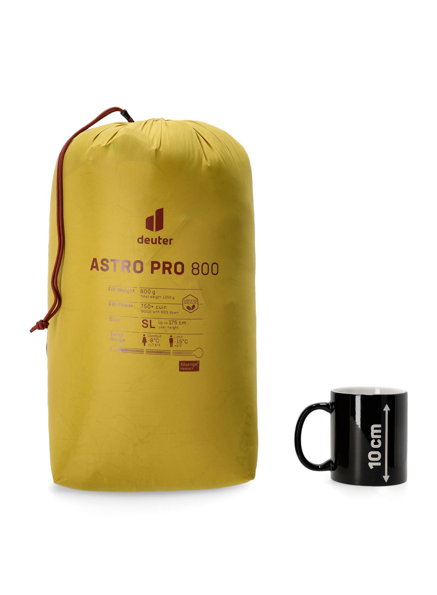 Ženska puhasta spalna vreča Deuter Astro Pro 800 SL (175 cm) - turmeric/redwood