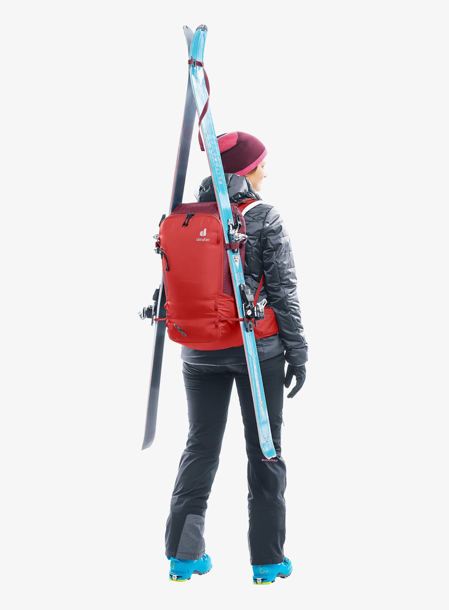 Nahrbtnik za turno smučanje Deuter Freerider 28 SL - currant/maron