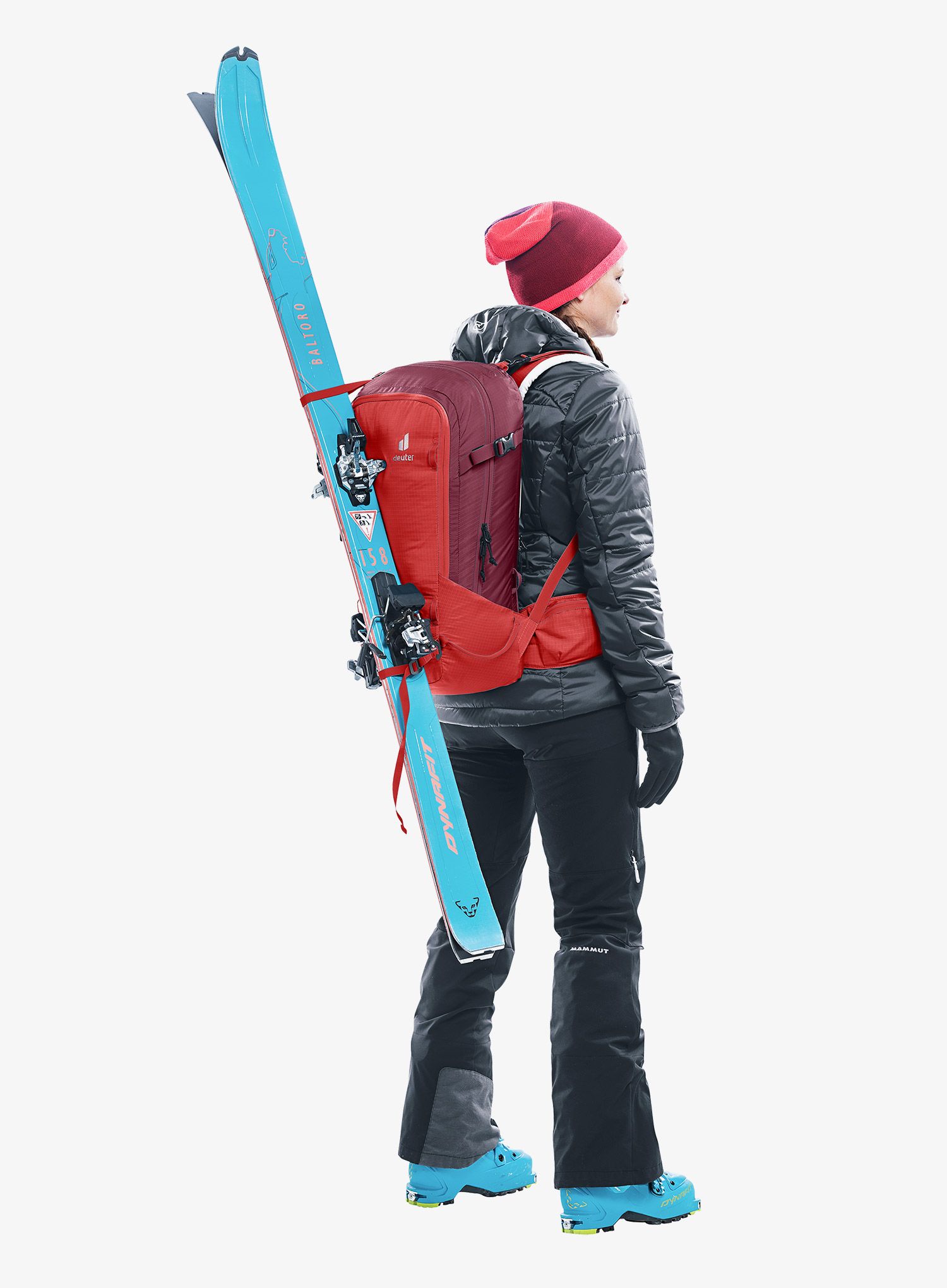 Nahrbtnik za turno smučanje Deuter Freerider 28 SL - currant/maron