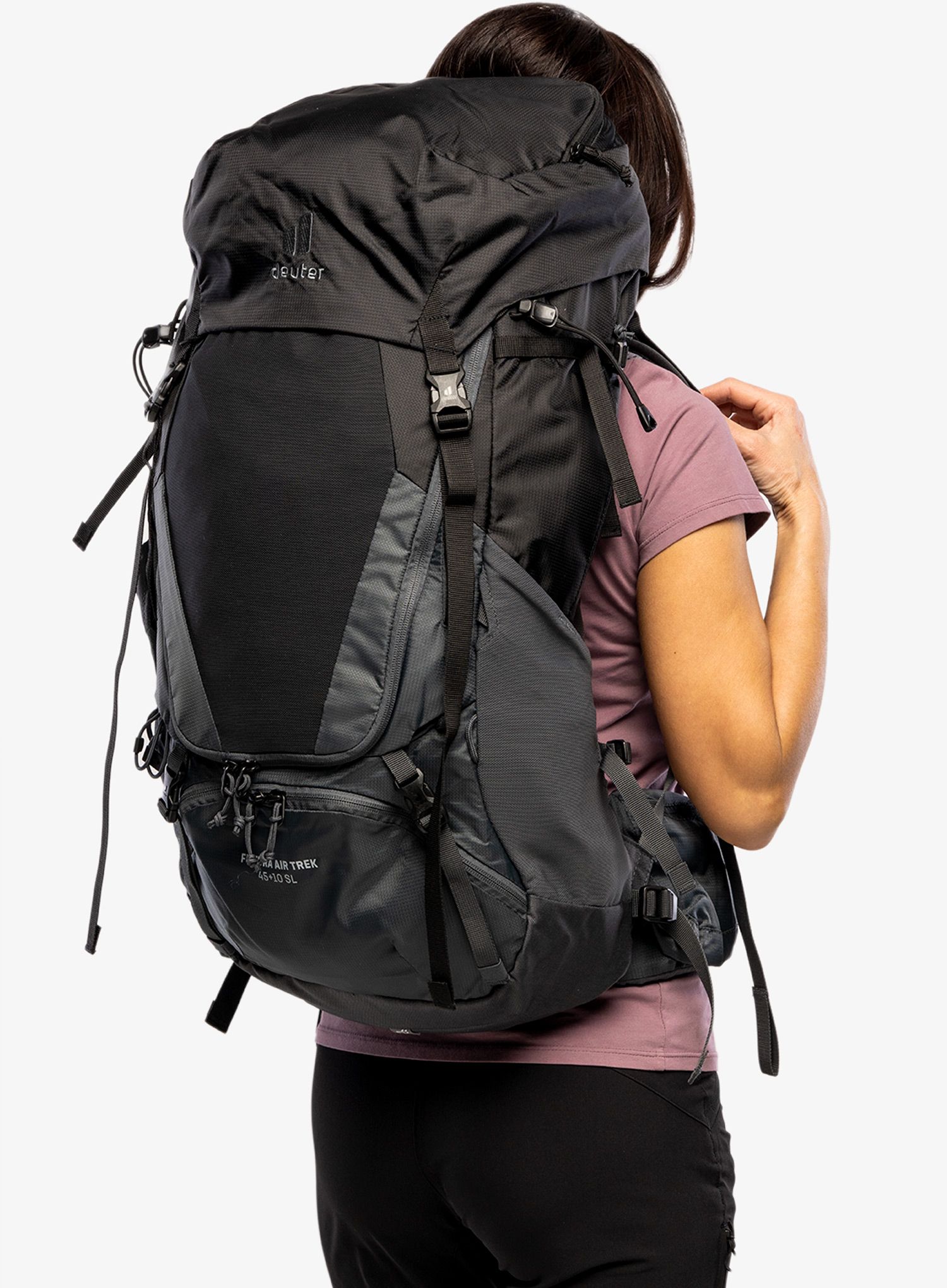 Ženski pohodniški nahrbtnik Deuter Futura Air Trek 45 + 10 SL - black/graphite