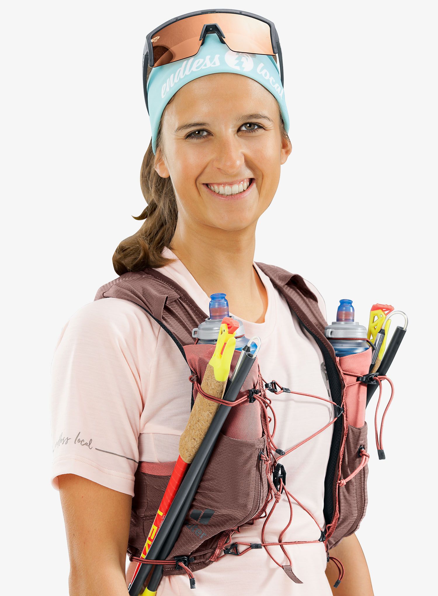 Tekaški brezrokavnik Deuter Traick 5 SL - raisin/caspia
