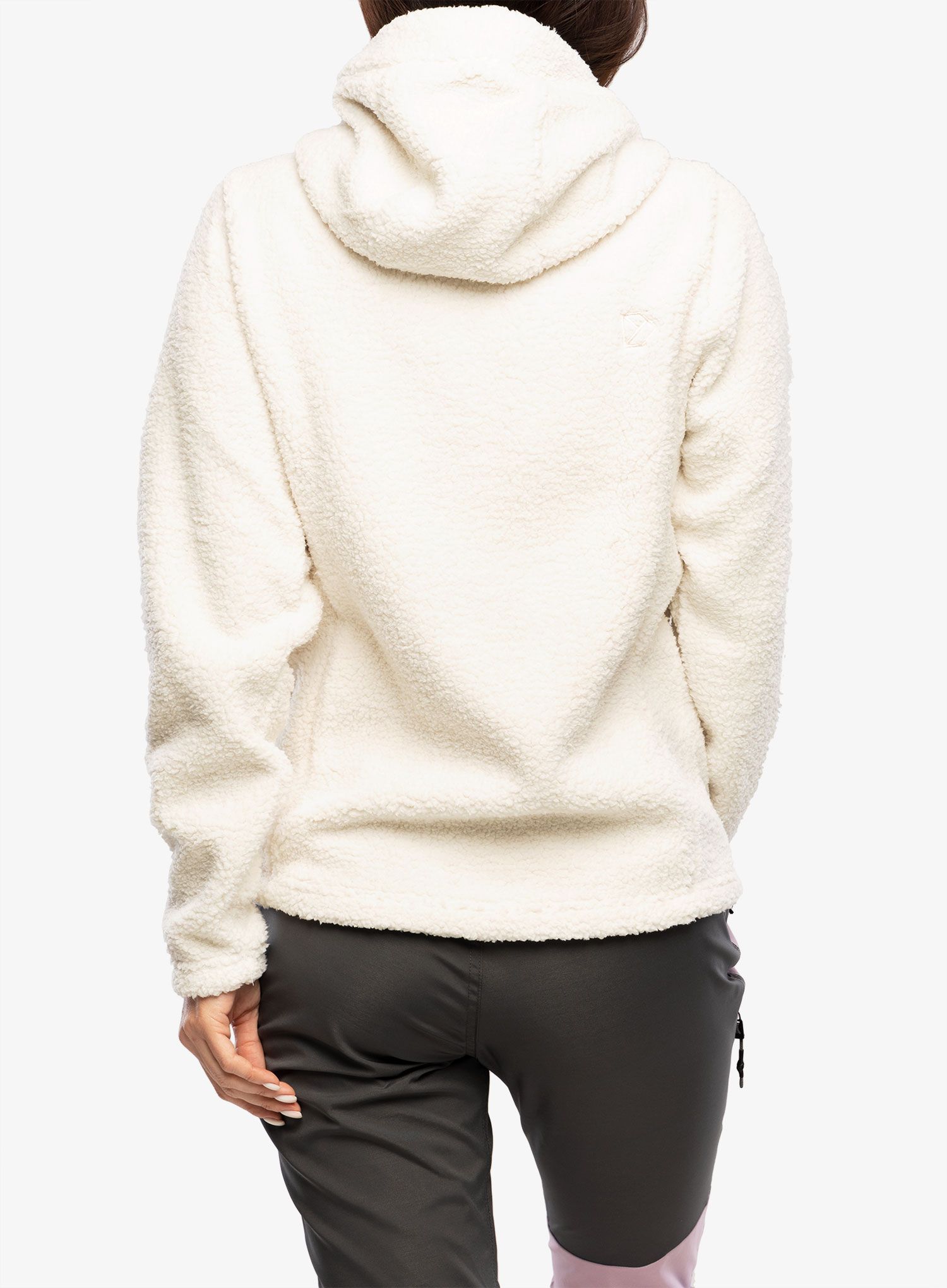 Ženski flis s kapuco Didriksons Anniken Full Zip 2 - shell white