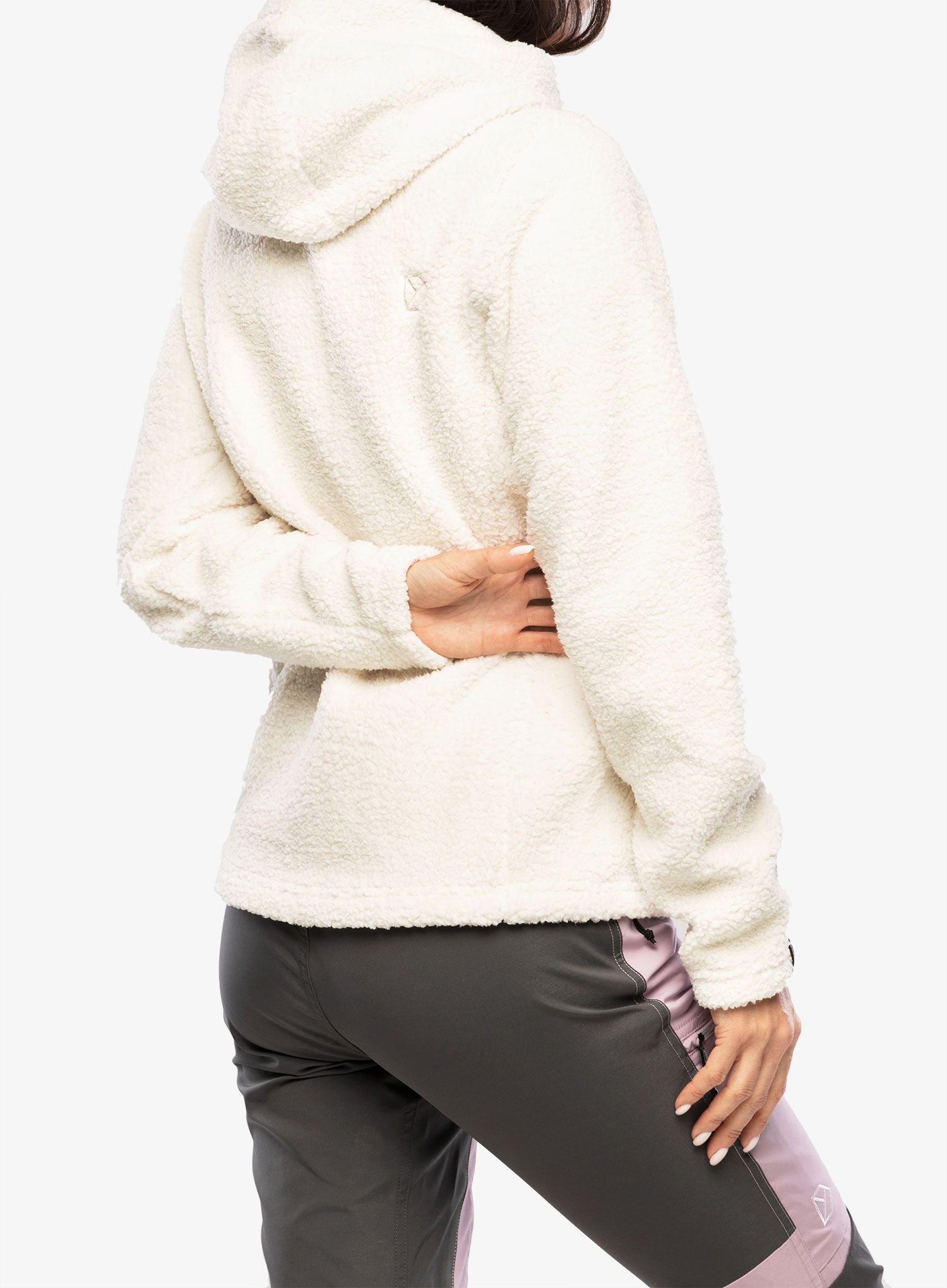 Ženski flis s kapuco Didriksons Anniken Full Zip 2 - shell white