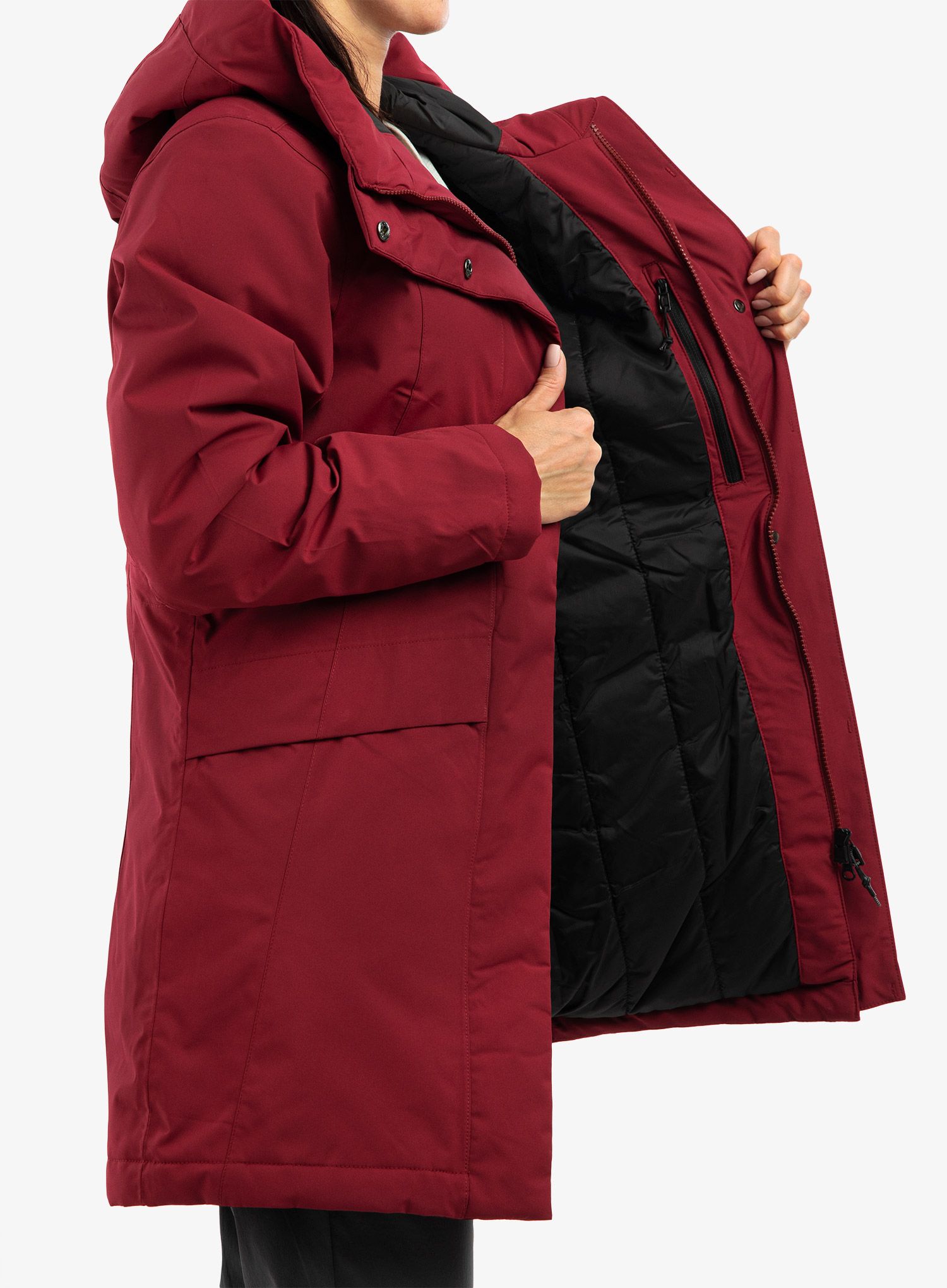 Ženski plašč Didriksons Cajsa Parka 4 - ruby red