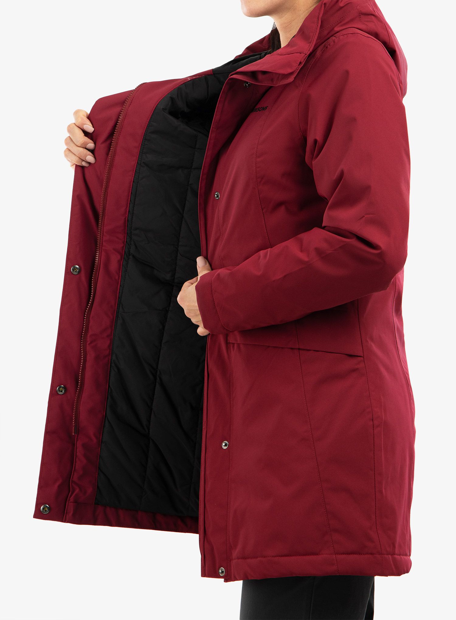 Ženski plašč Didriksons Cajsa Parka 4 - ruby red