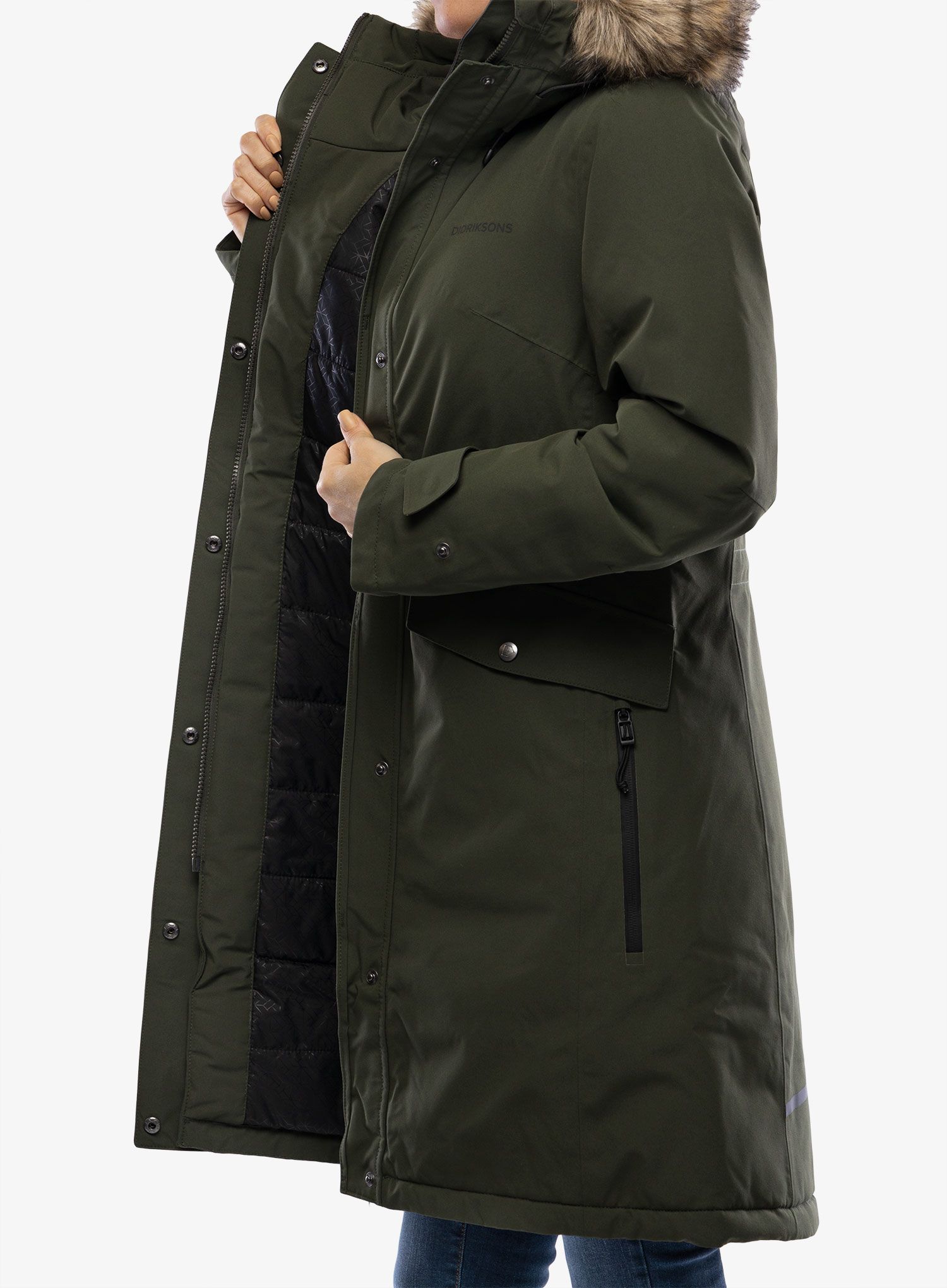 Ženska zimska jakna Didriksons Erika Parka 3 - deep green