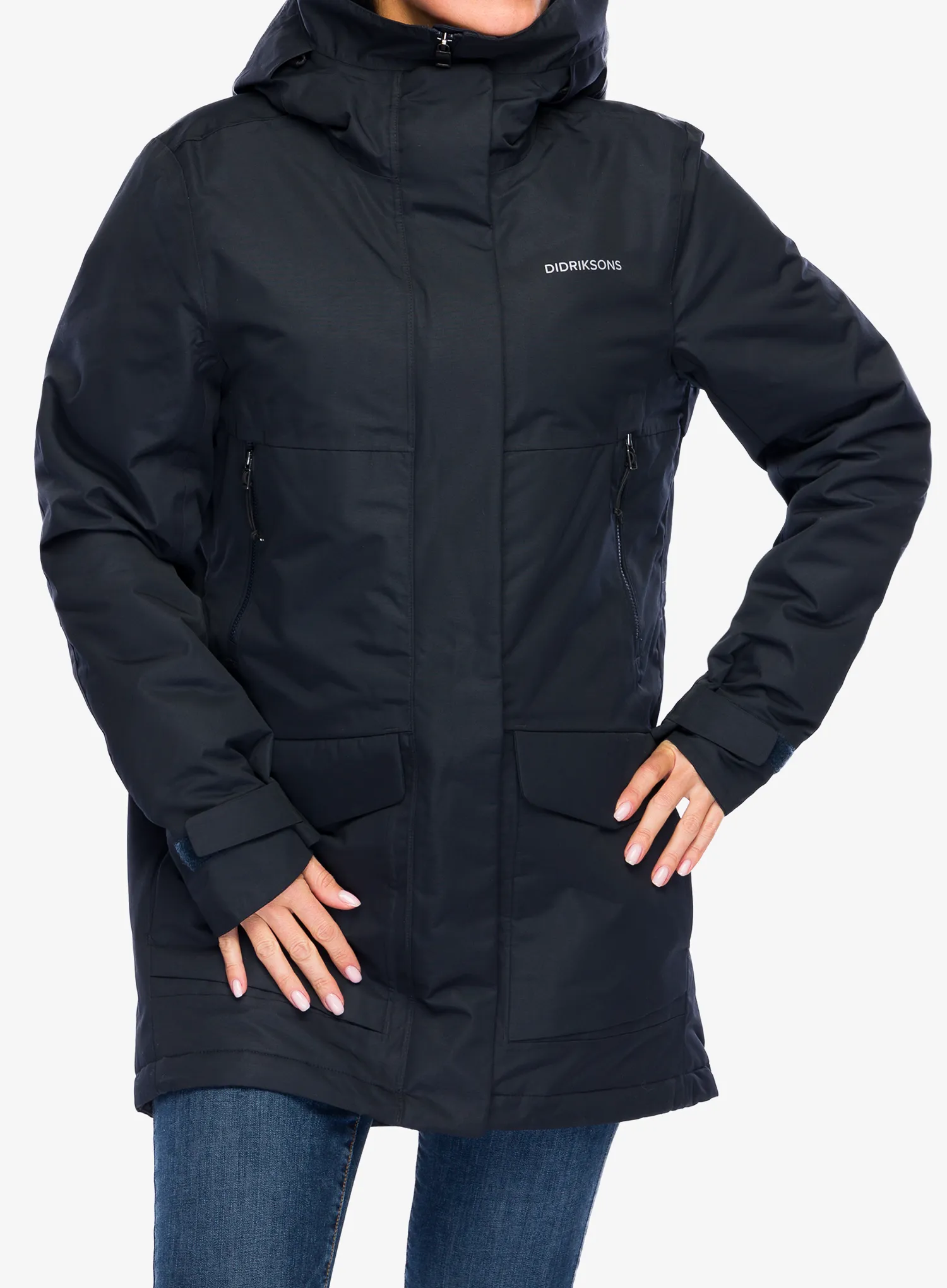 Ženska sintetična jakna Didriksons Frida Parka 7 - dark night blue