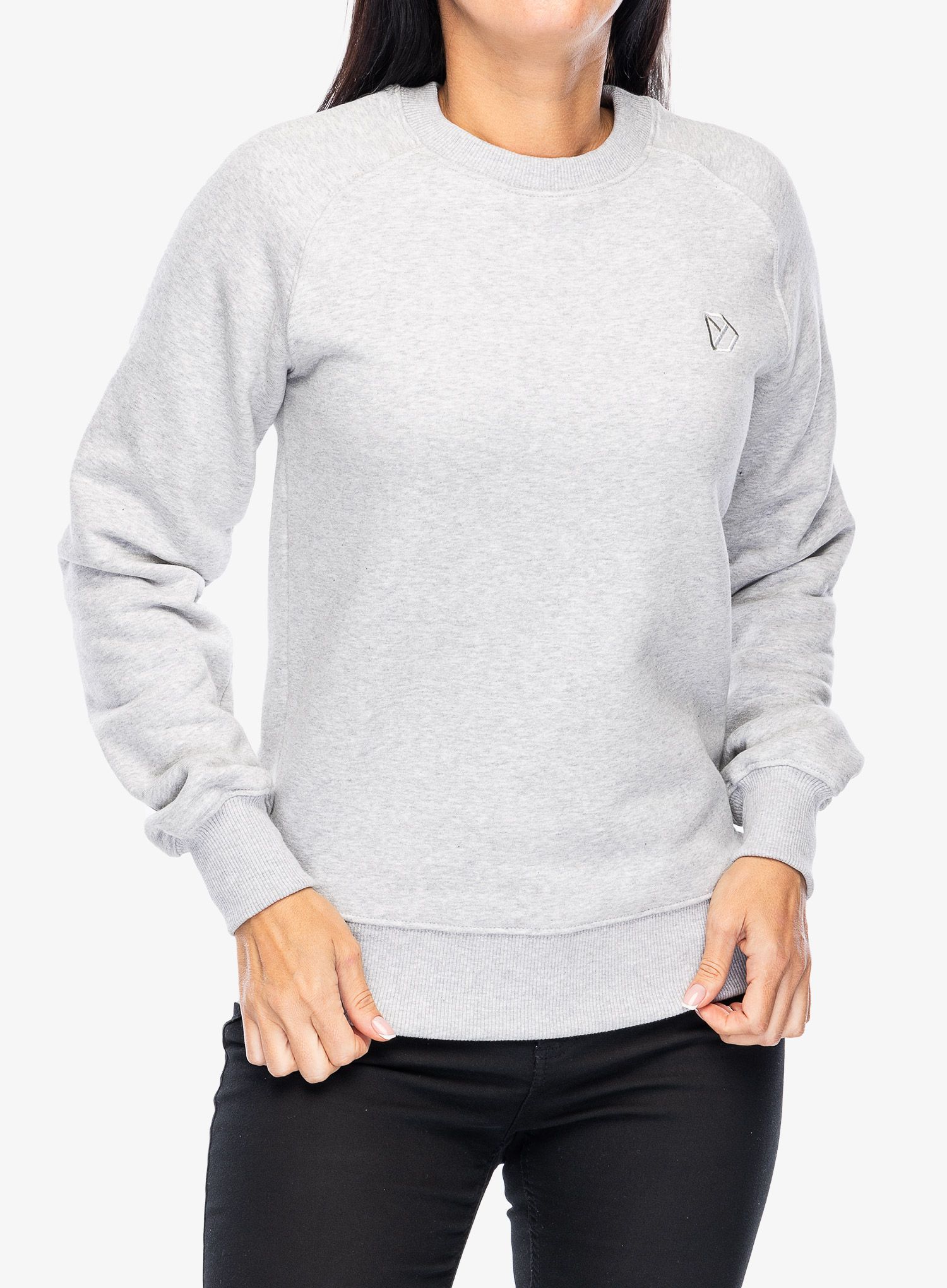 Ženska jopica Didriksons Fyn Sweater - aluminum melange