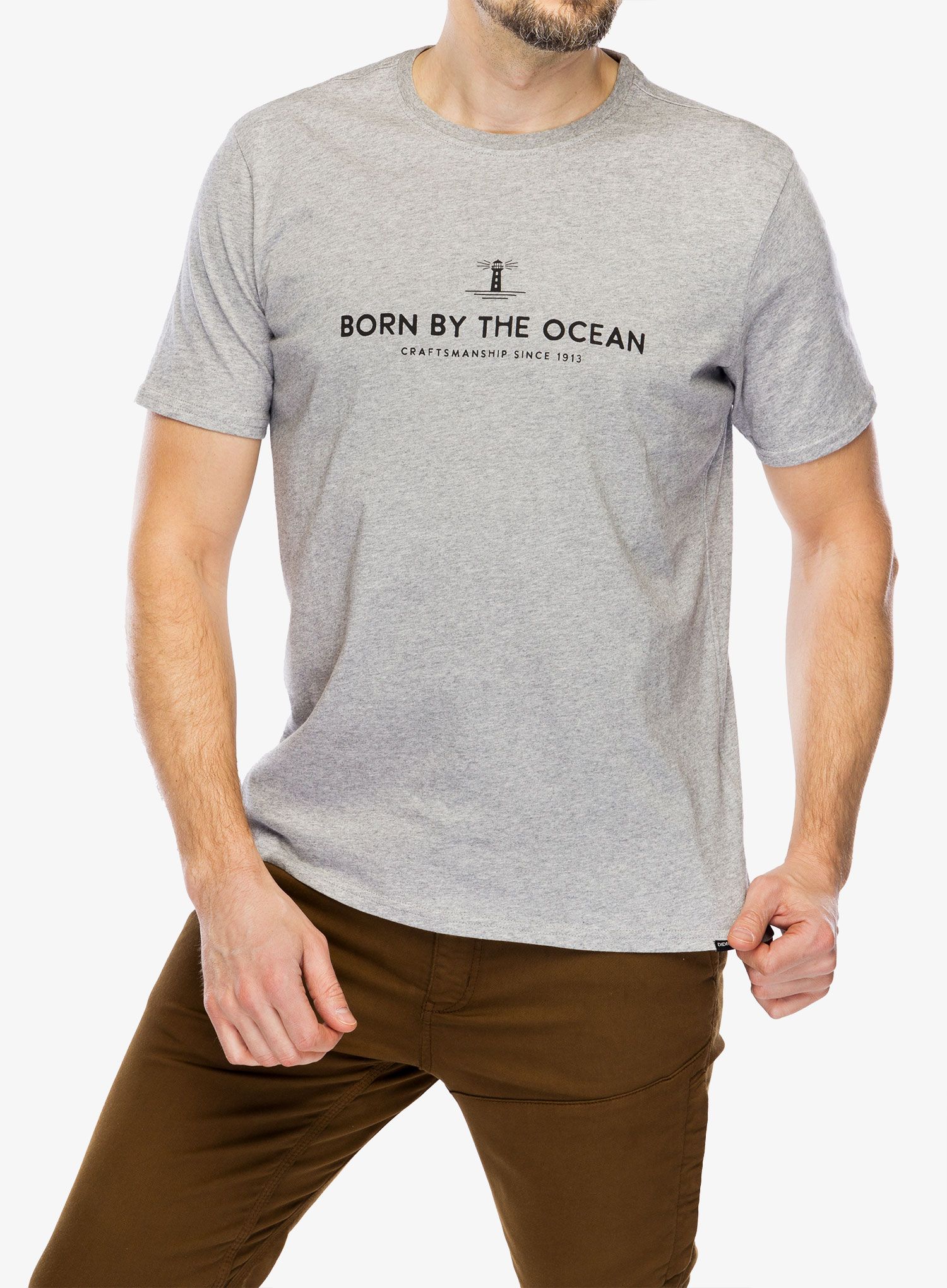 Bombažna majica Didriksons Harald T-Shirt Light House - grey melange