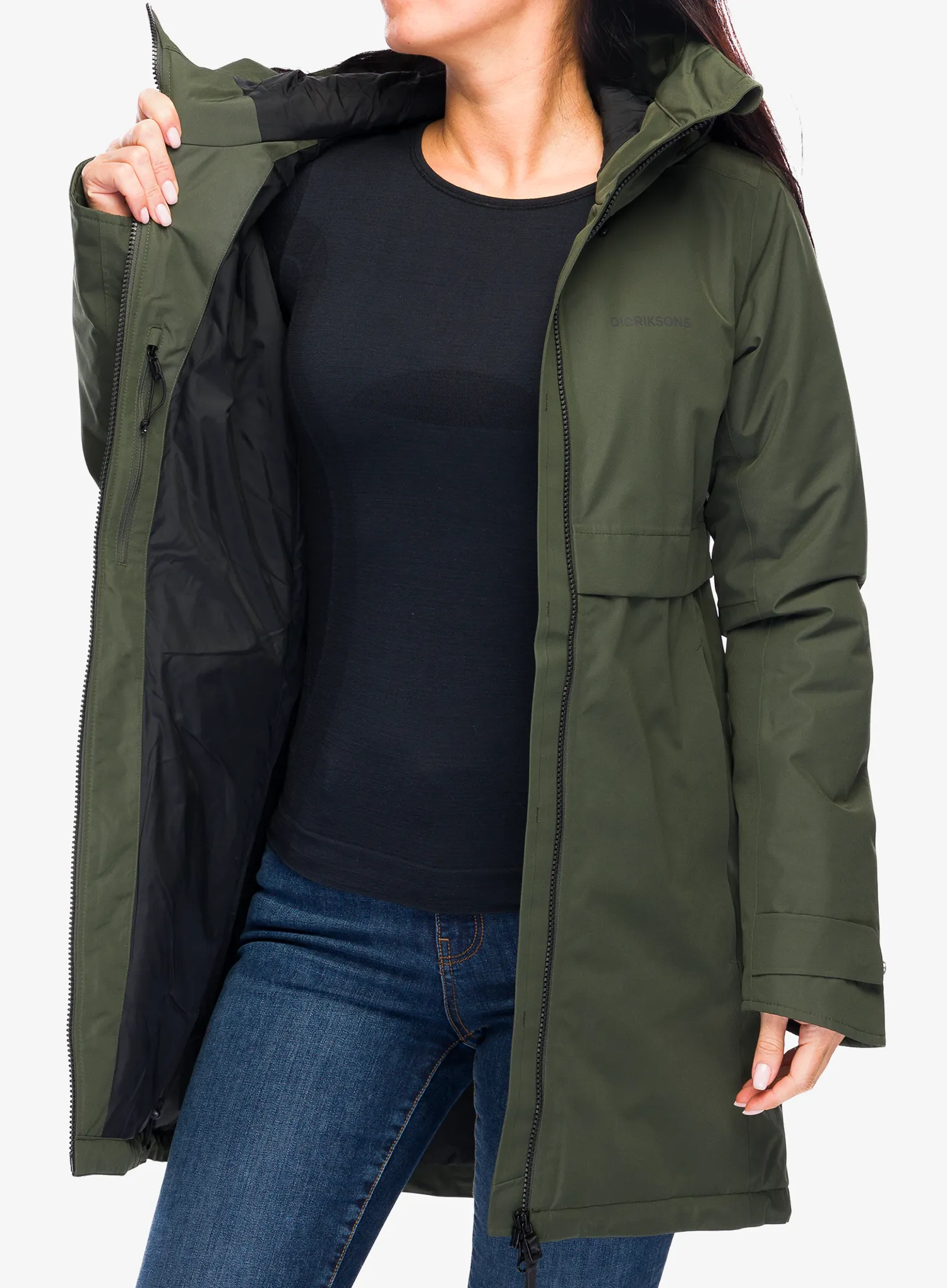 Ženski plašč Didriksons Helle Parka 5 - deep green