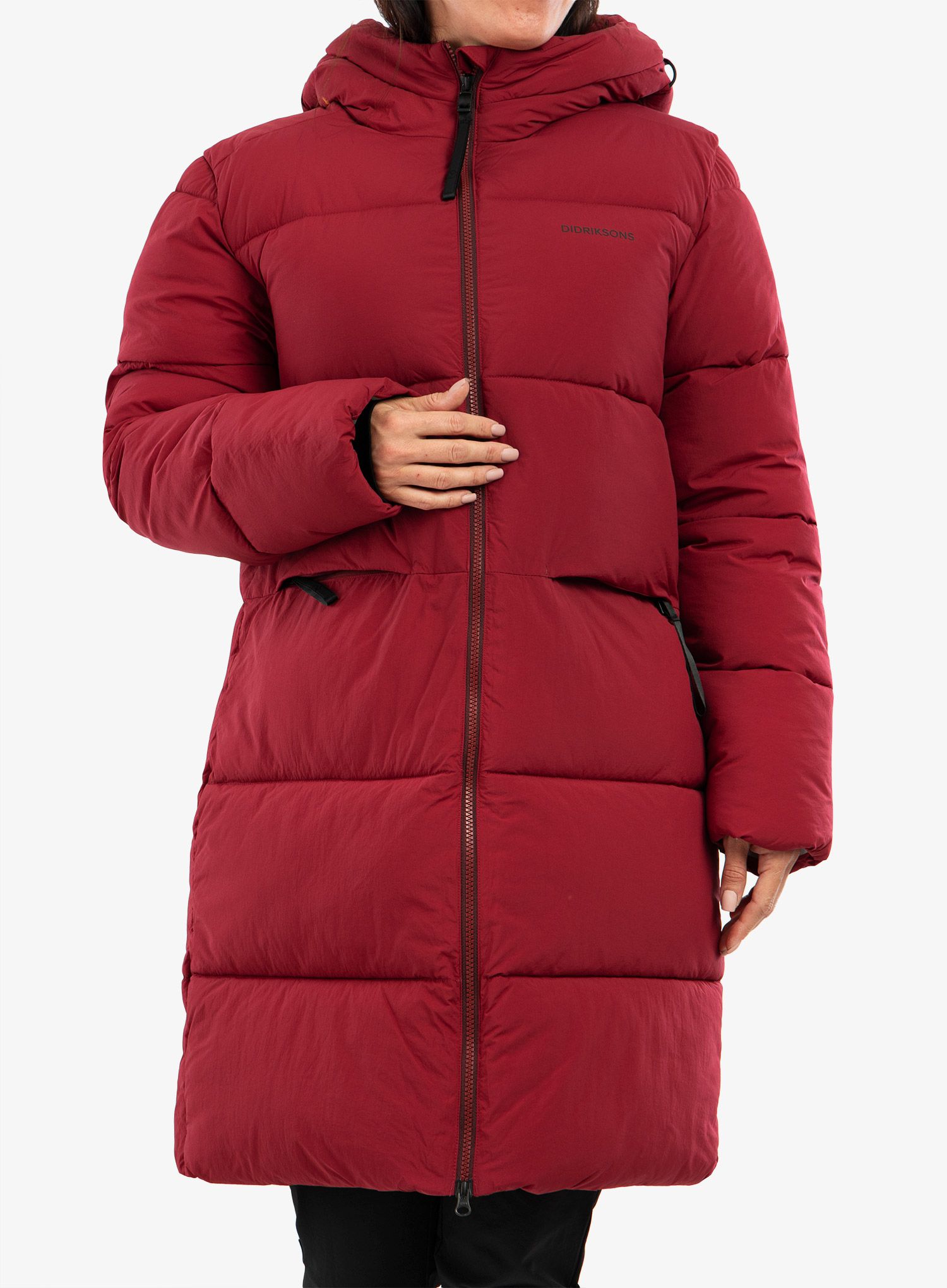 Ženski plašč Didriksons Nomi Parka 2 - ruby red
