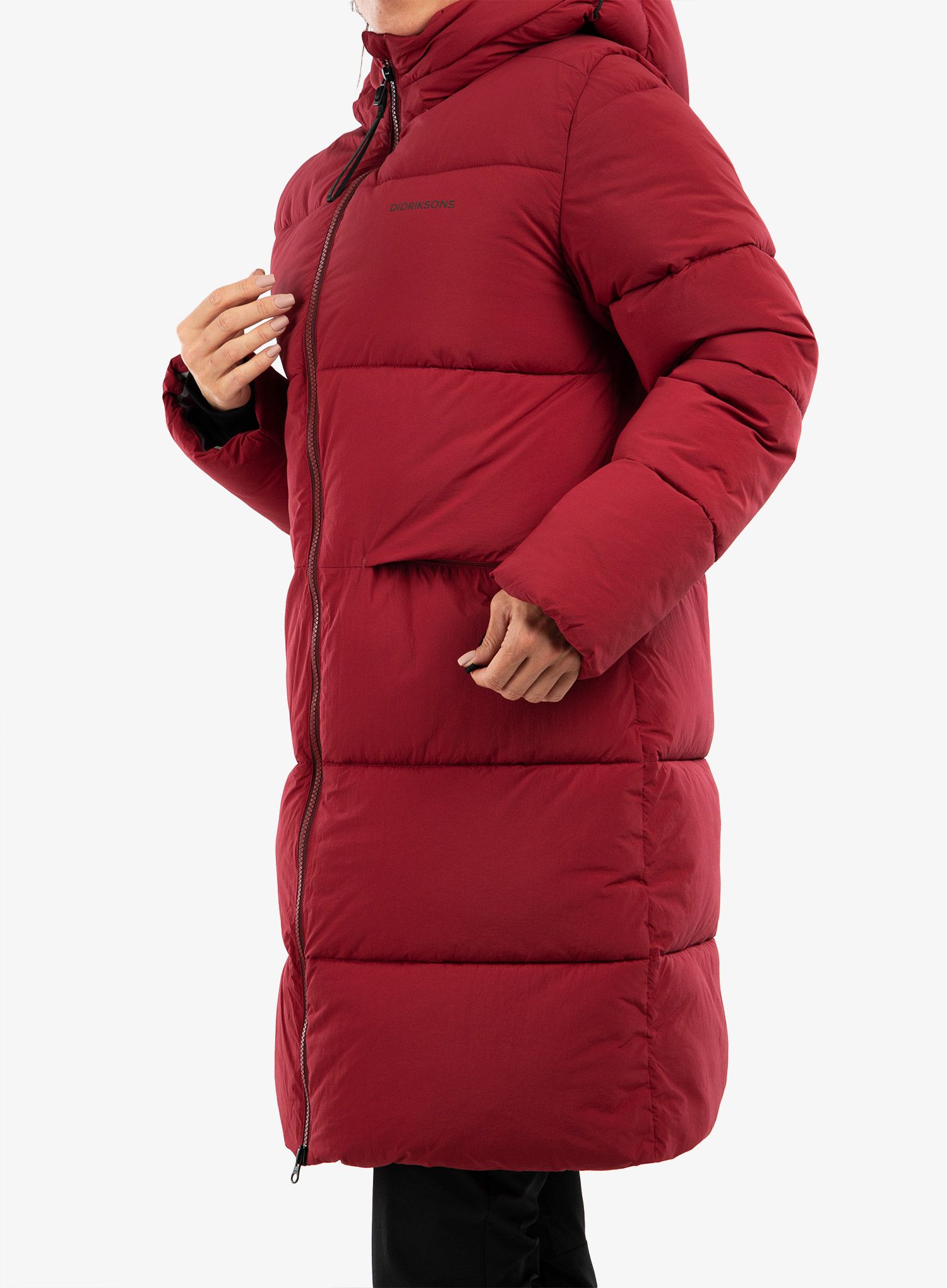 Ženski plašč Didriksons Nomi Parka 2 - ruby red