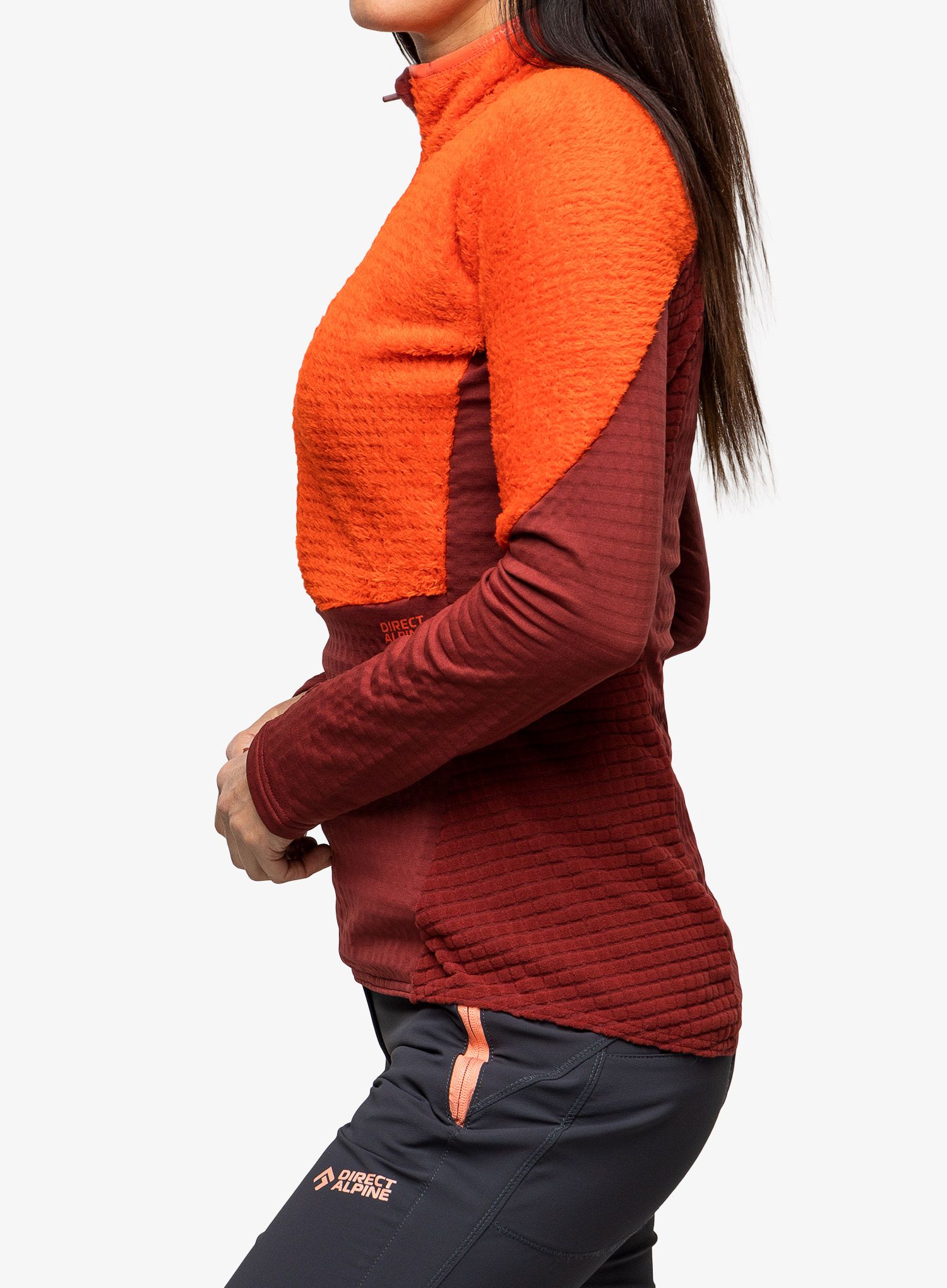 Ženska jopica z zadrgo Direct Alpine Aura Lady - brick/palisander