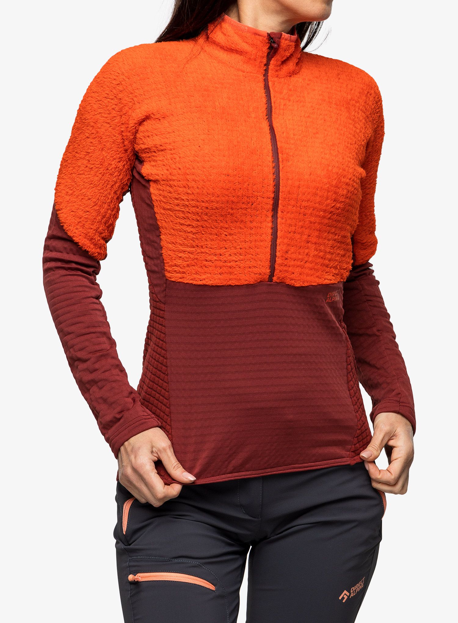 Ženska jopica z zadrgo Direct Alpine Aura Lady - brick/palisander