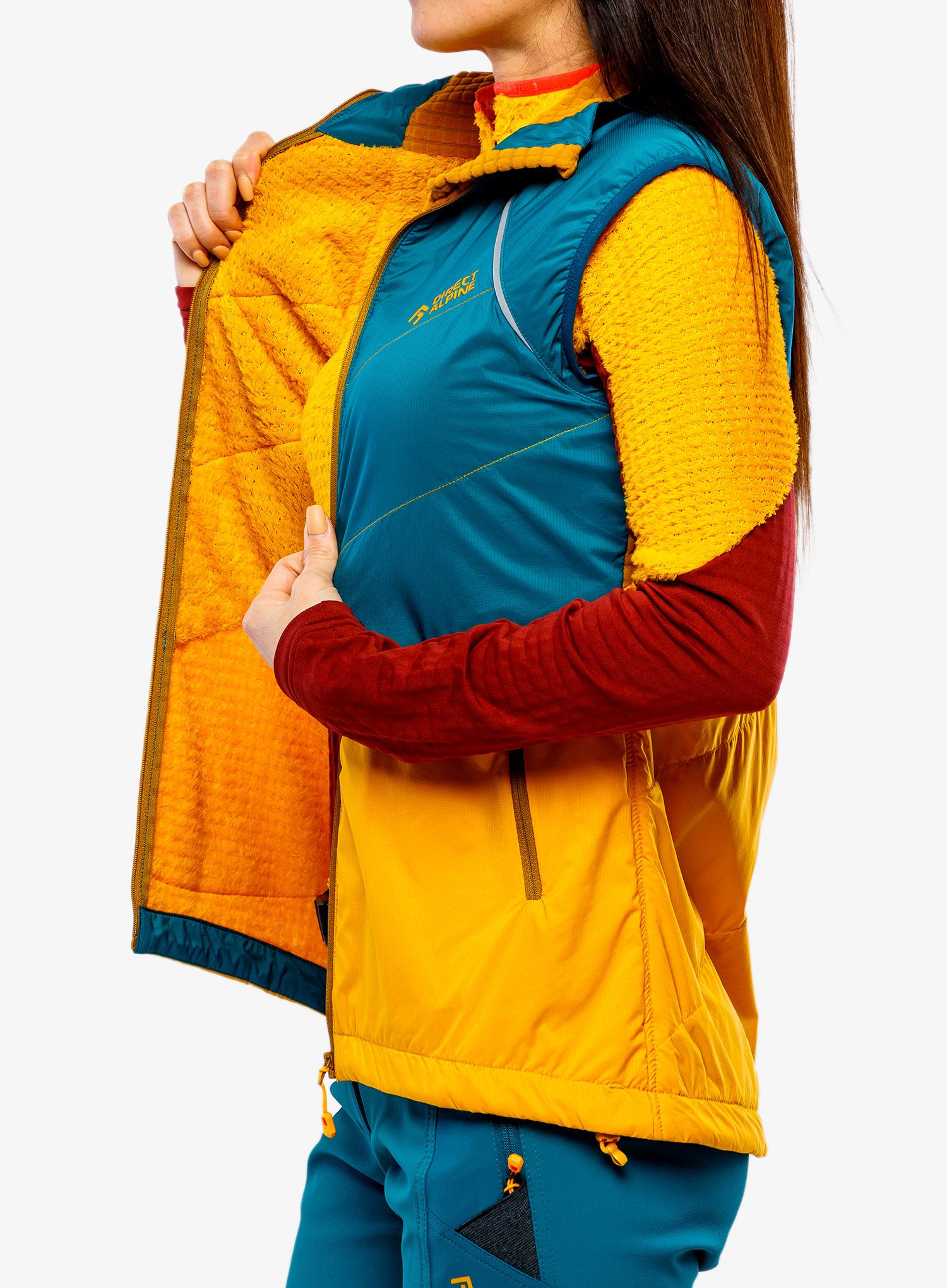 Ženski brezrokavnik Direct Alpine Bora Vest Lady - emerald/mango
