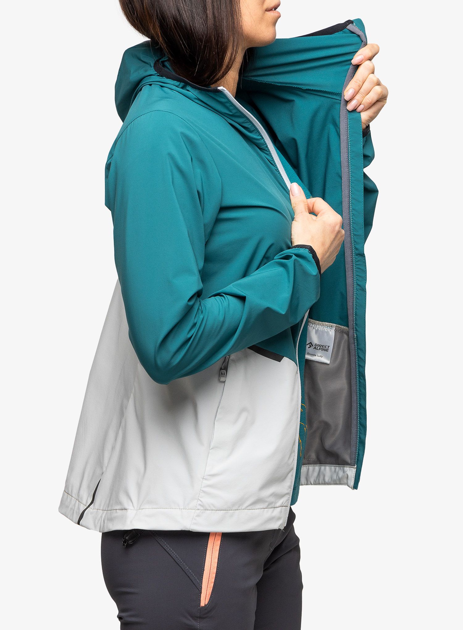 Ženska softshell jakna Direct Alpine Brenta Lady - emerald/grey