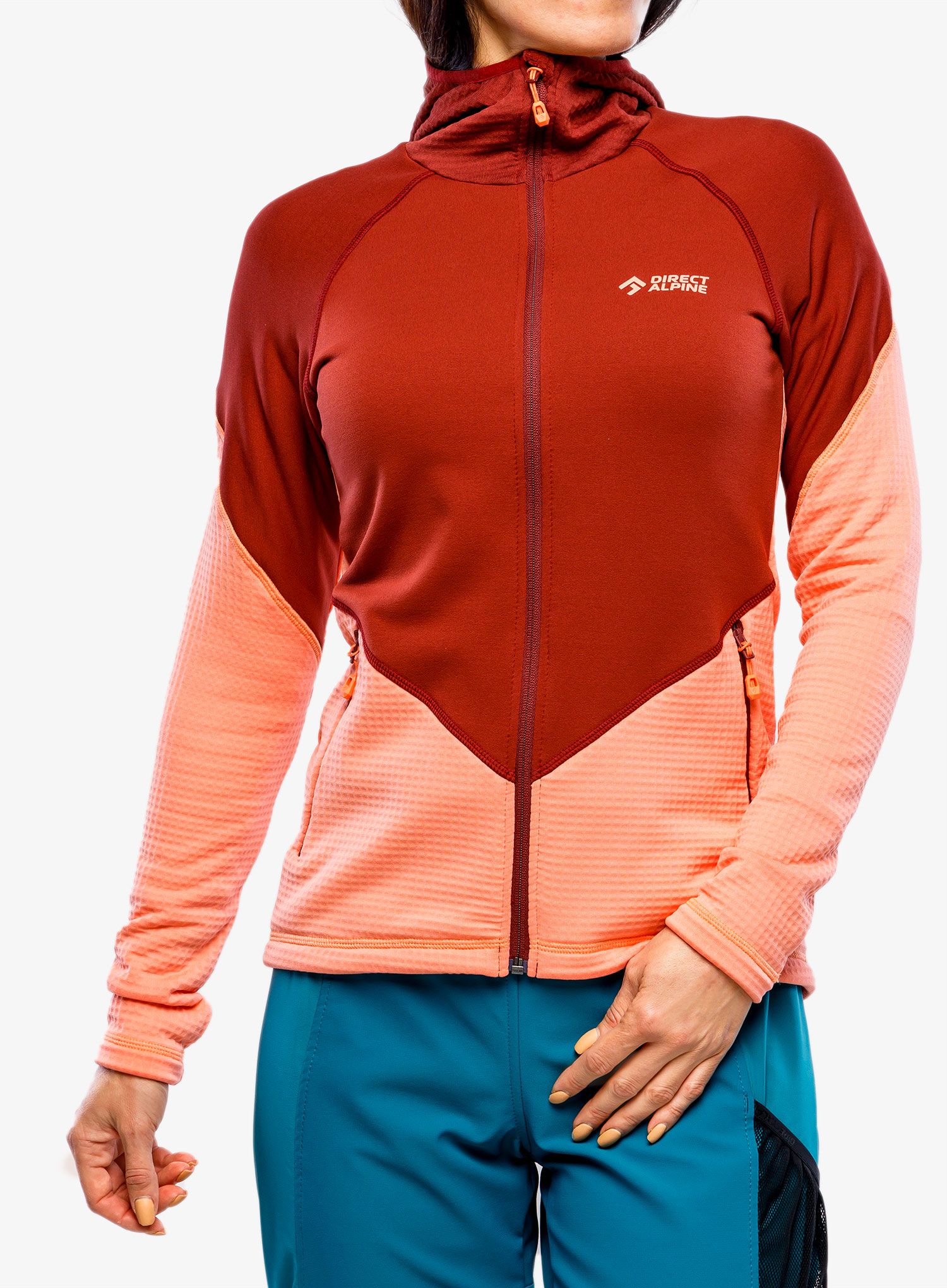 Ženska jopica s kapuco Direct Alpine Sakura Tech Lady - palisander/coral