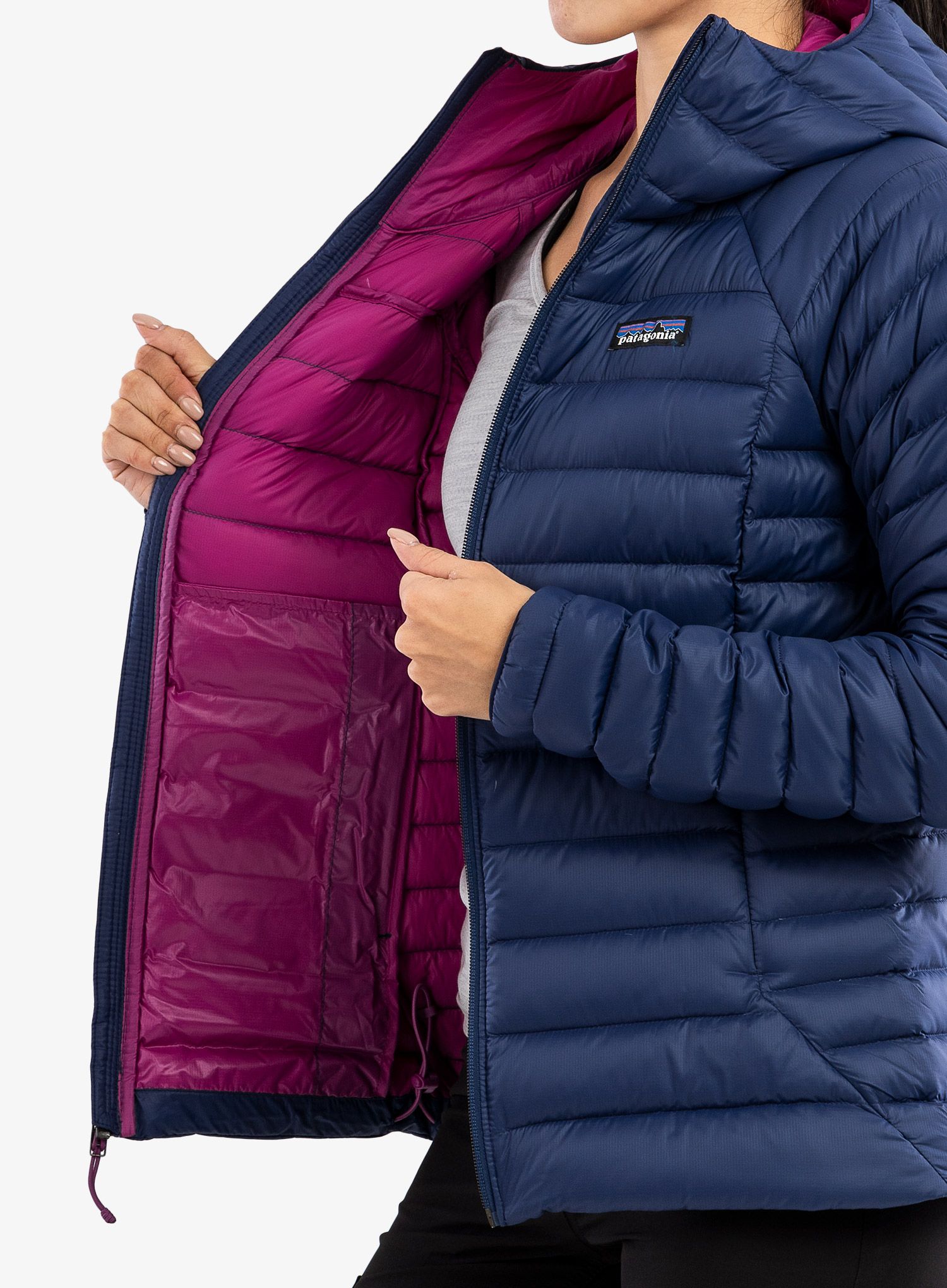 Ženska jakna Patagonia Down Sweater Hoody - sound blue