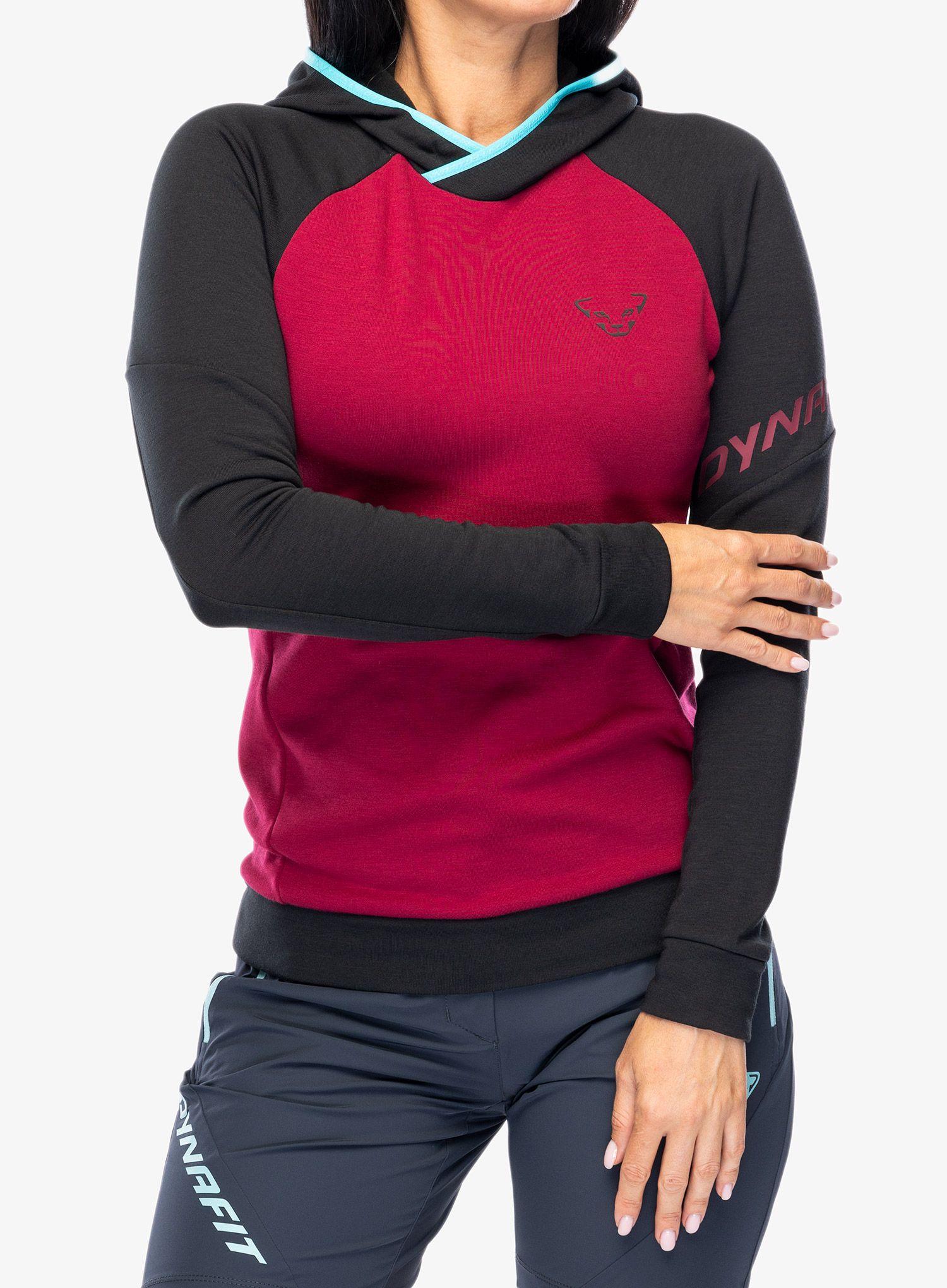Ženska jopica Dynafit 24/7 Polartec Hoody - beet red melange