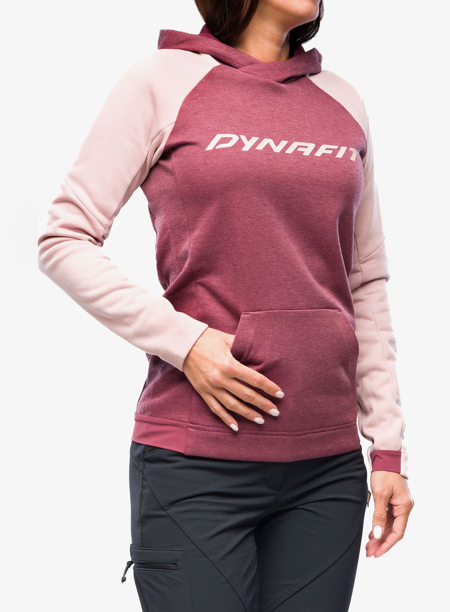 Ženska jopa s kapuco Dynafit 24/7 Polartec Hoody - burgundy